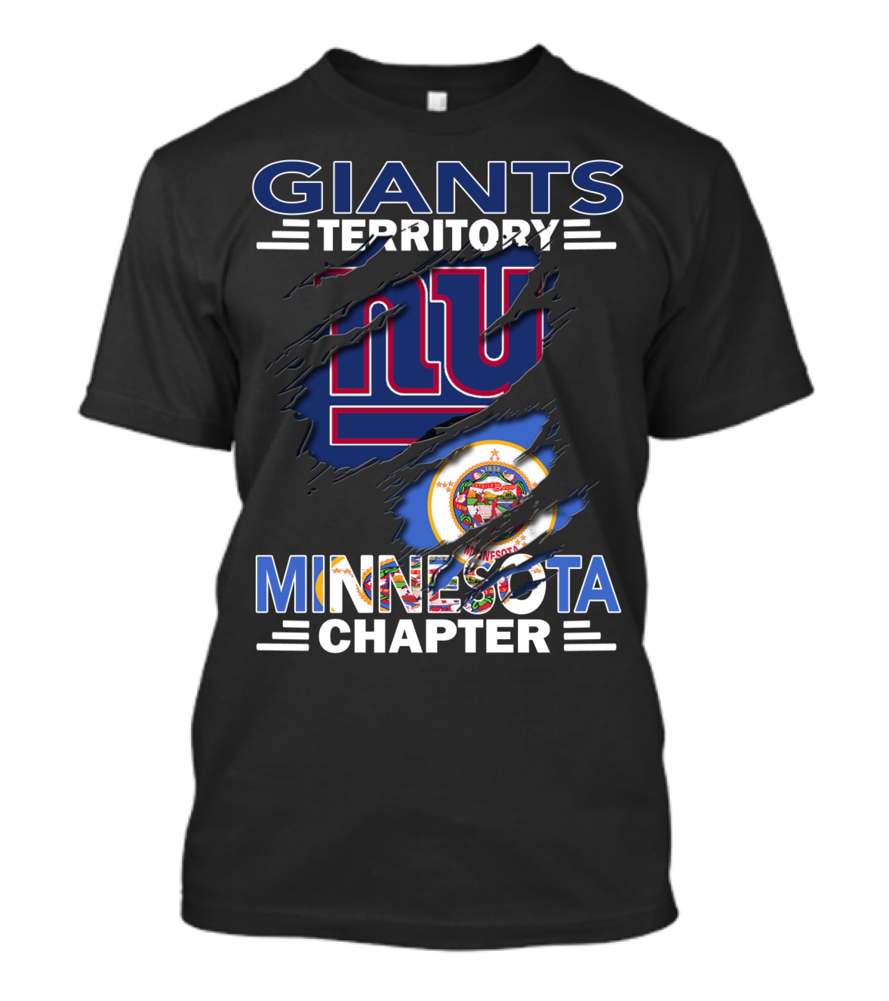 Giants Territory Minnesota Chapter New York Football Crest And State Seal T-Shirt