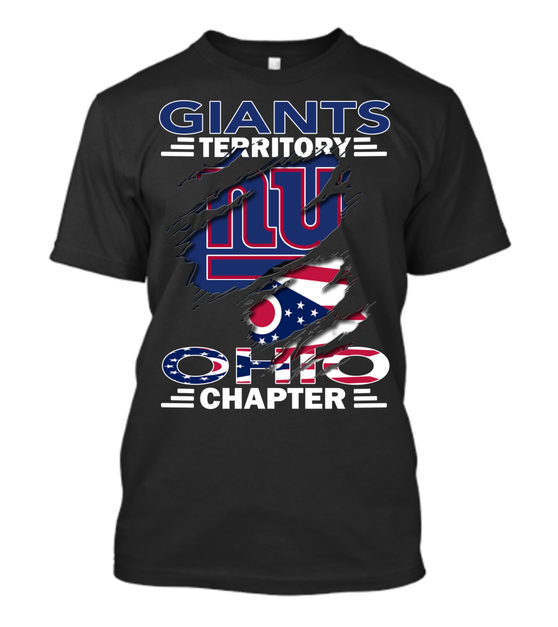 Giants Territory New York Ohio Chapter American Flag Elements T-Shirt