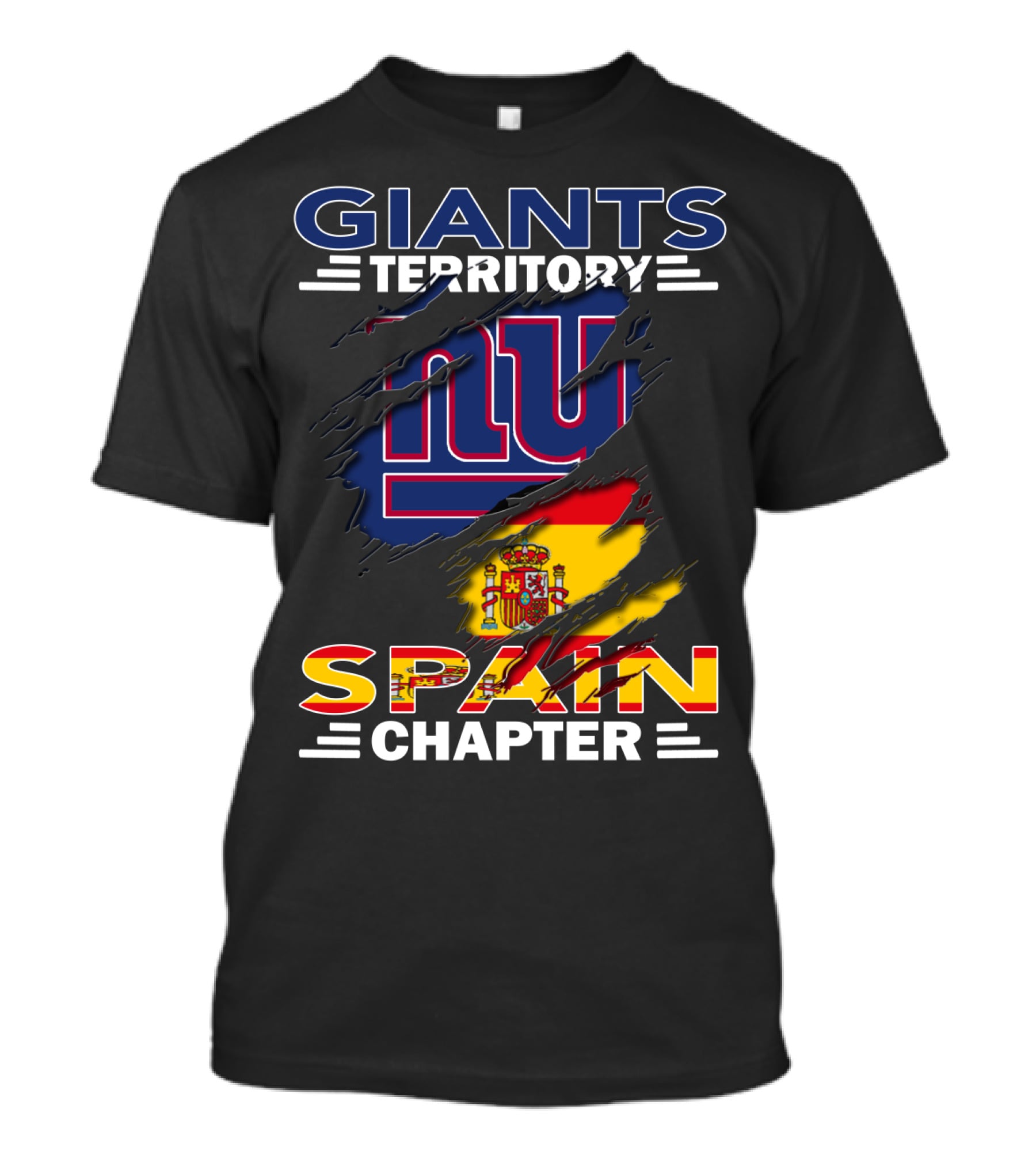 GIANTS TERRITORY SPAIN CHAPTER NY LOGO FLAG T-Shirt