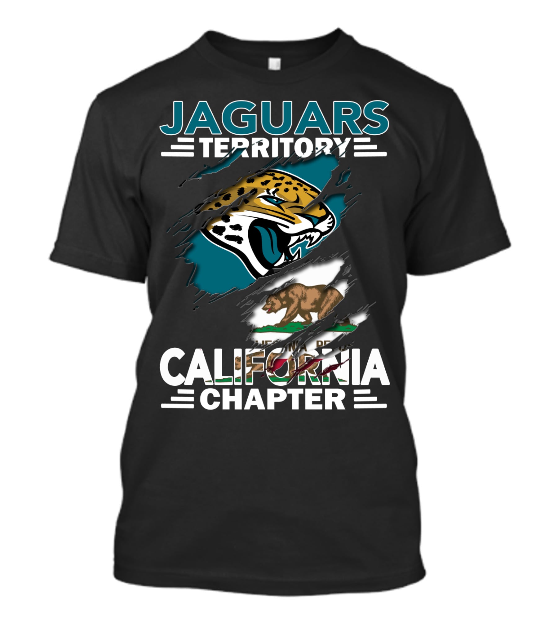 Jaguars Territory California Chapter With Jaguar And California Bear Graphics T-Shirt