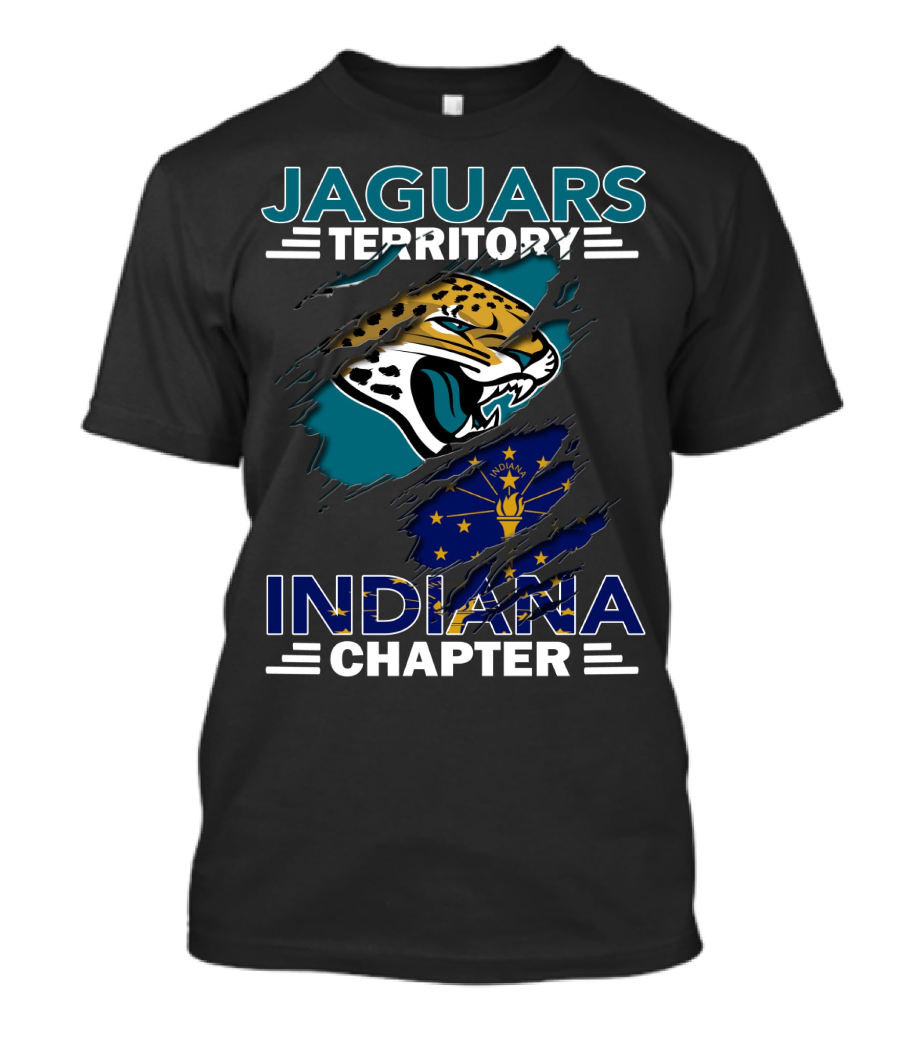 Jaguars Territory Indiana Chapter Flag And Logo Alignment T-Shirt