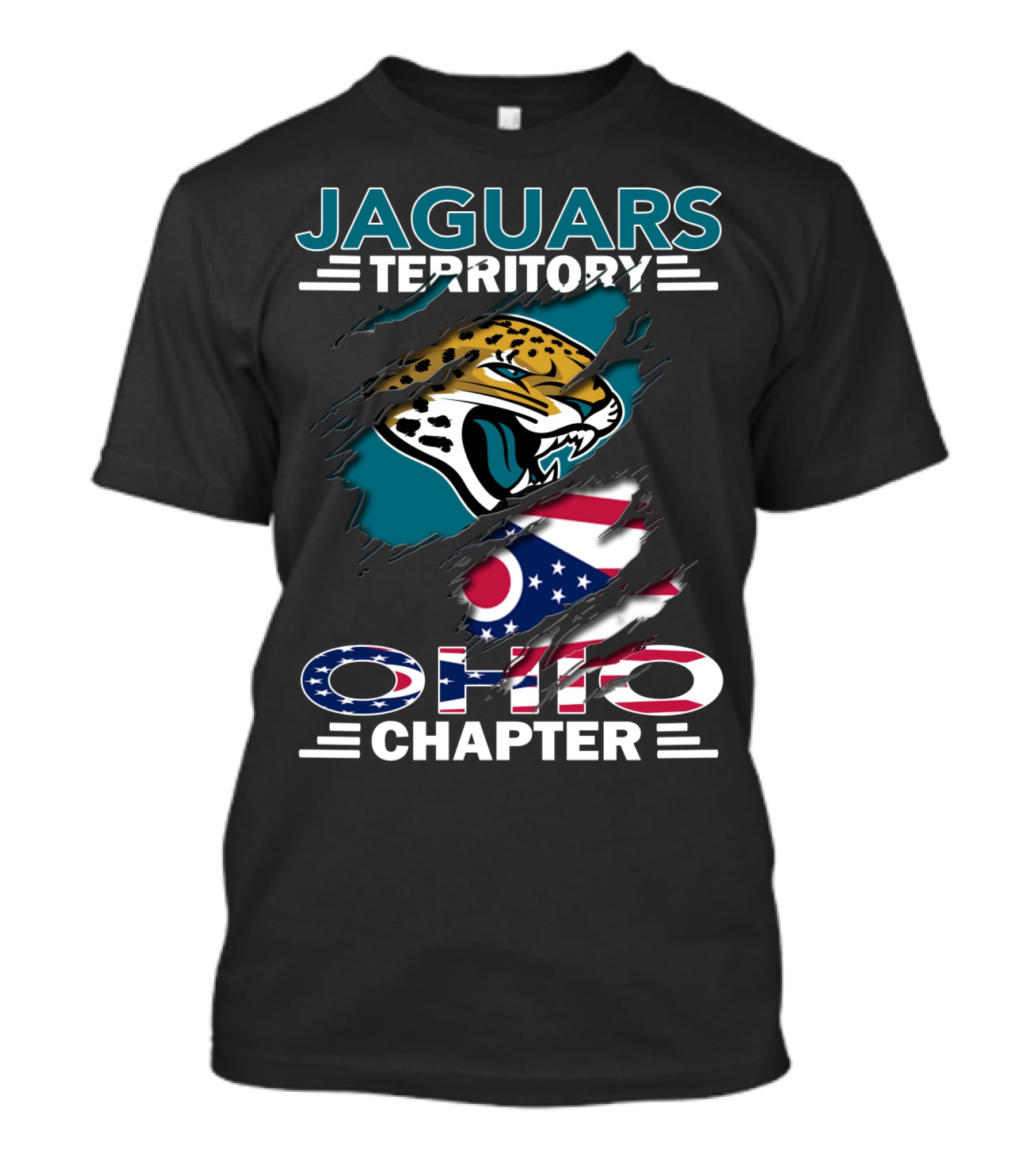 Jaguars Territory Ohio Chapter Jaguars Logo Ohio Flag T-Shirt