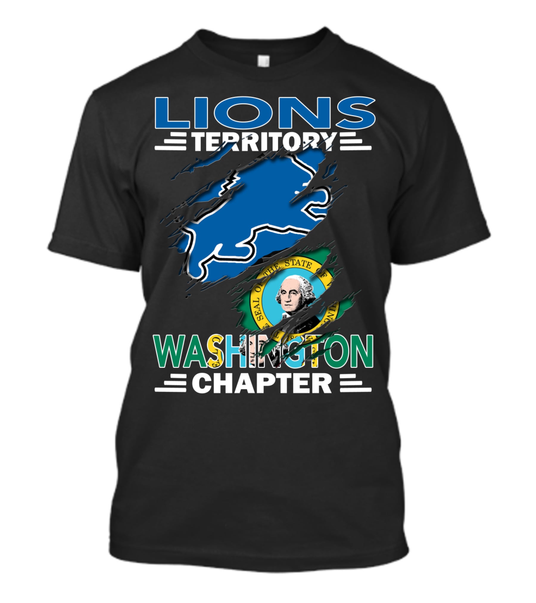 Lions Territory Washington Chapter Seal Of The State T-Shirt