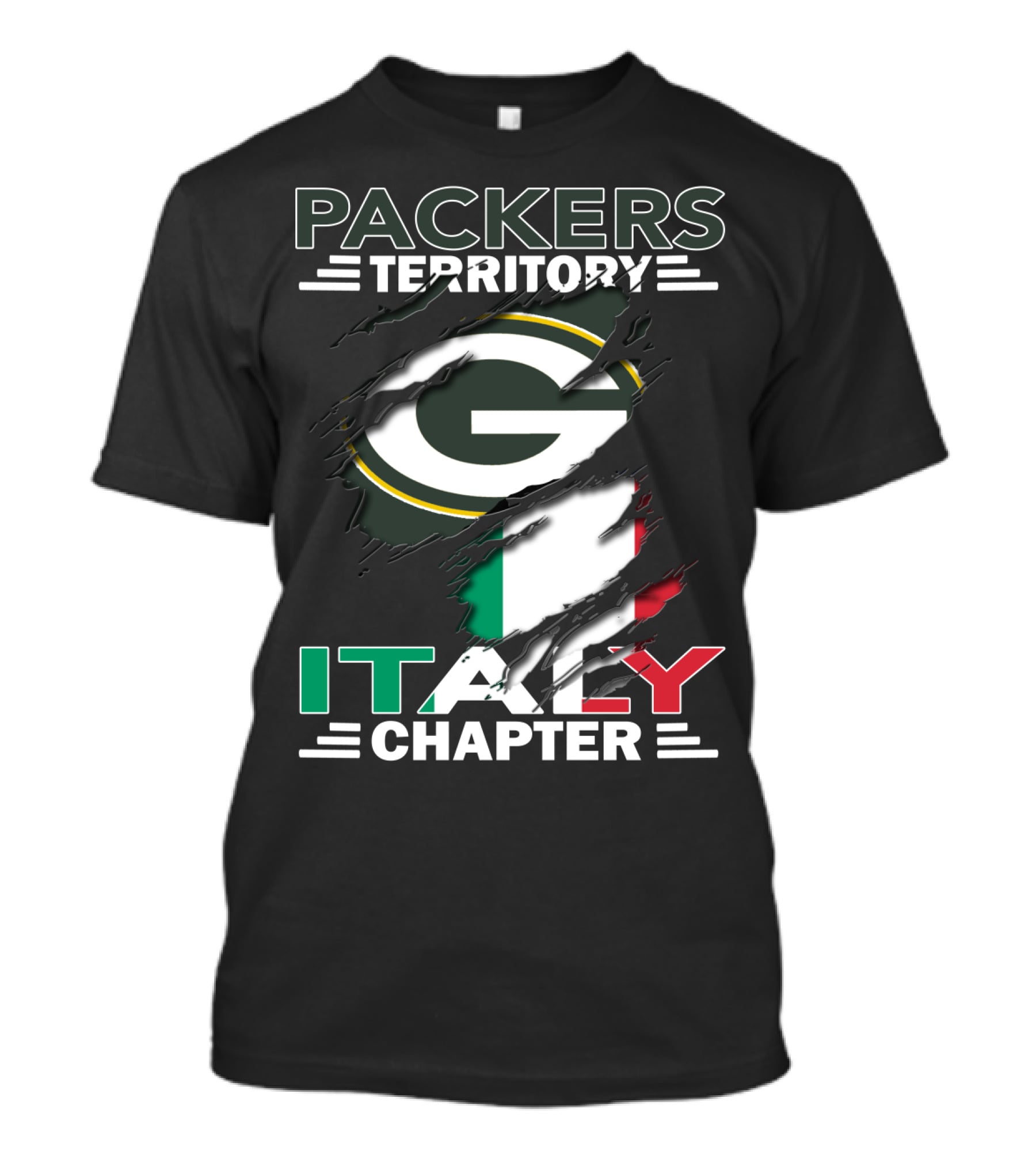 Packers Territory Italy Chapter Green Bay Packers Italian Fan Club T-Shirt