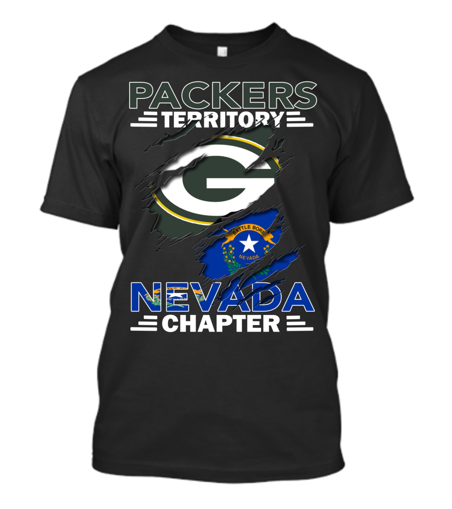 Packers Territory Green Bay G Nevada Chapter Battle Born T-Shirt