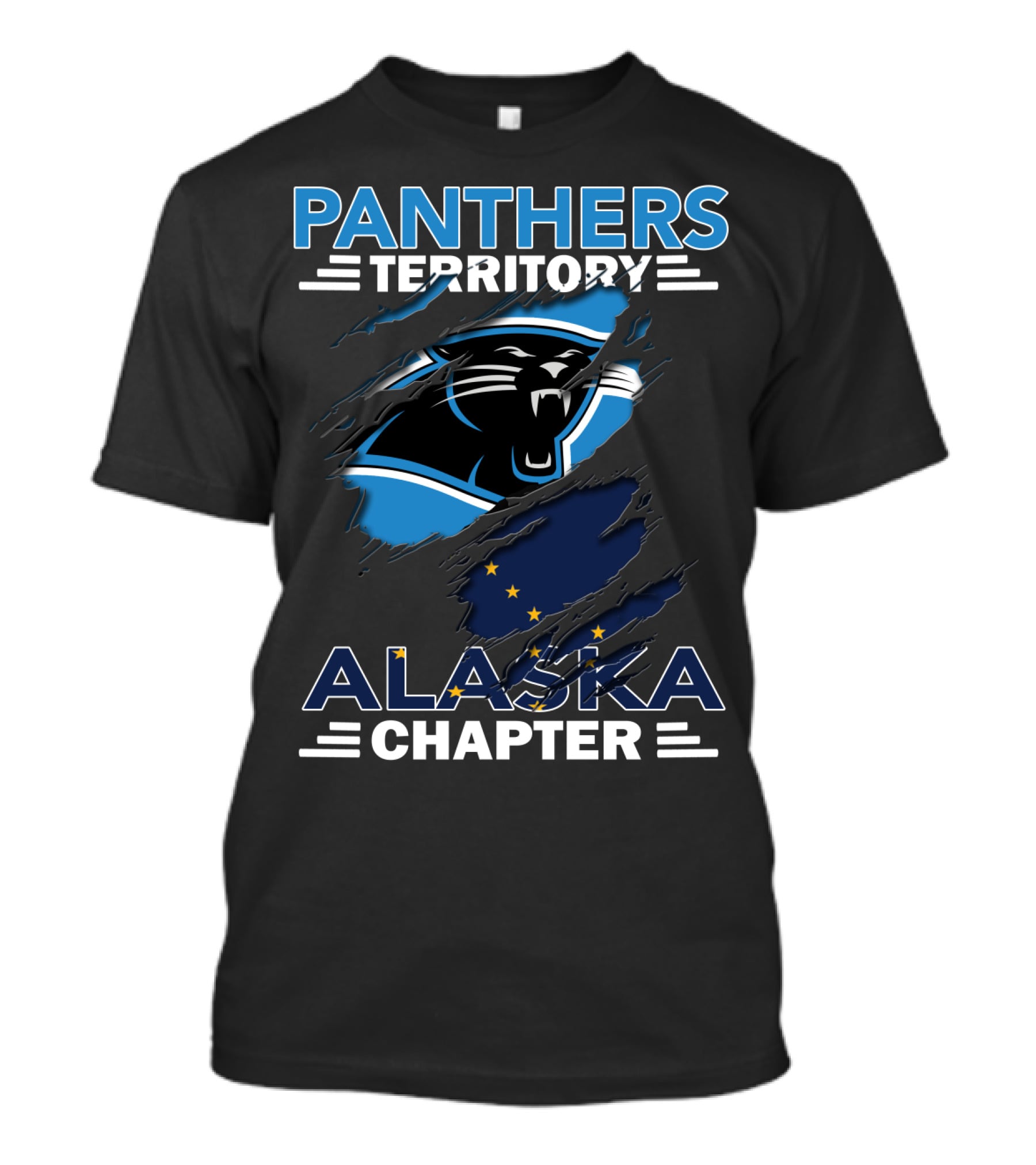 Panthers Territory Alaska Chapter Carolina Logo With Alaska Flag Elements T-Shirt