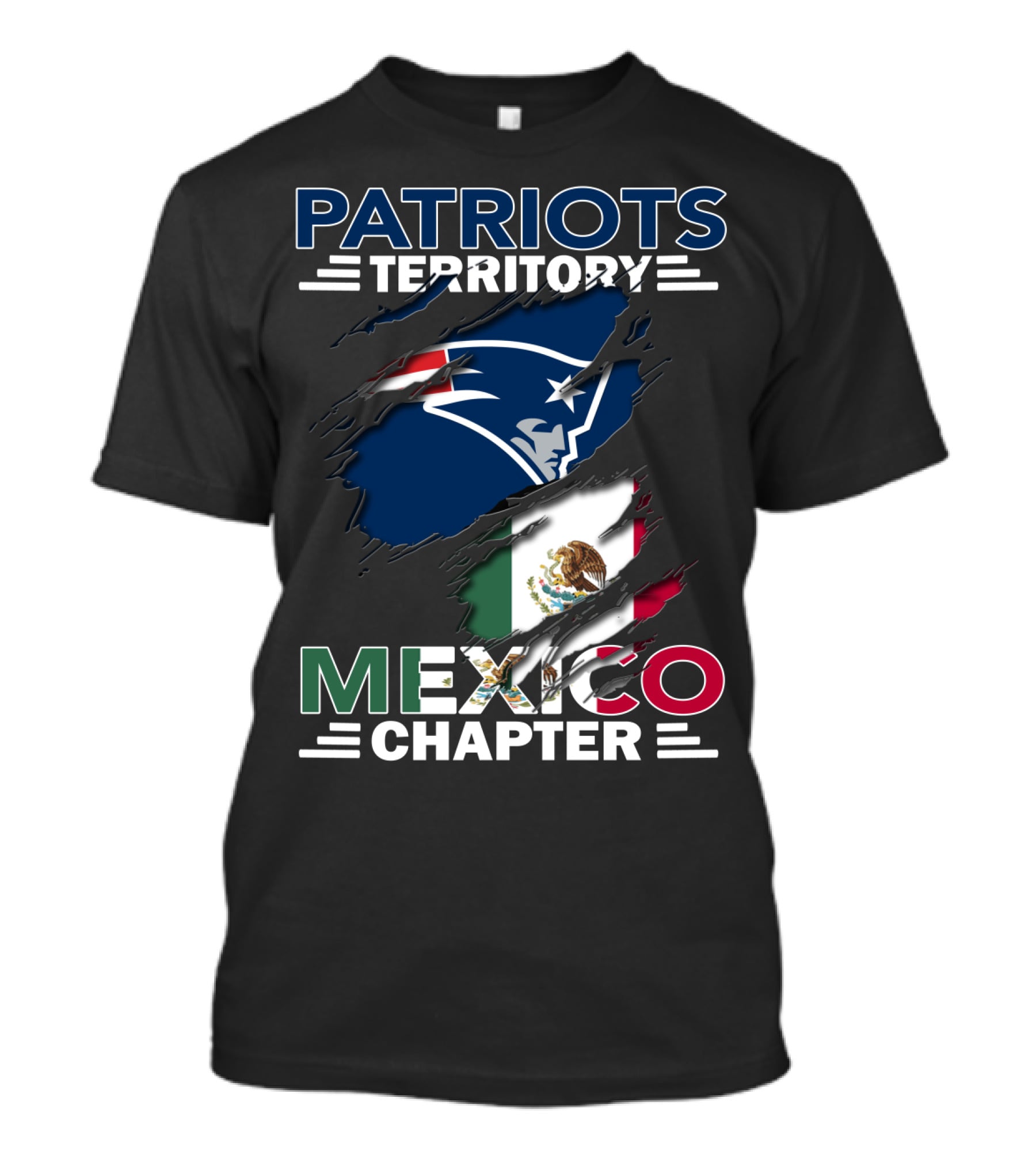Patriots Territory Logo With Mexico Flag Chapter T-Shirt