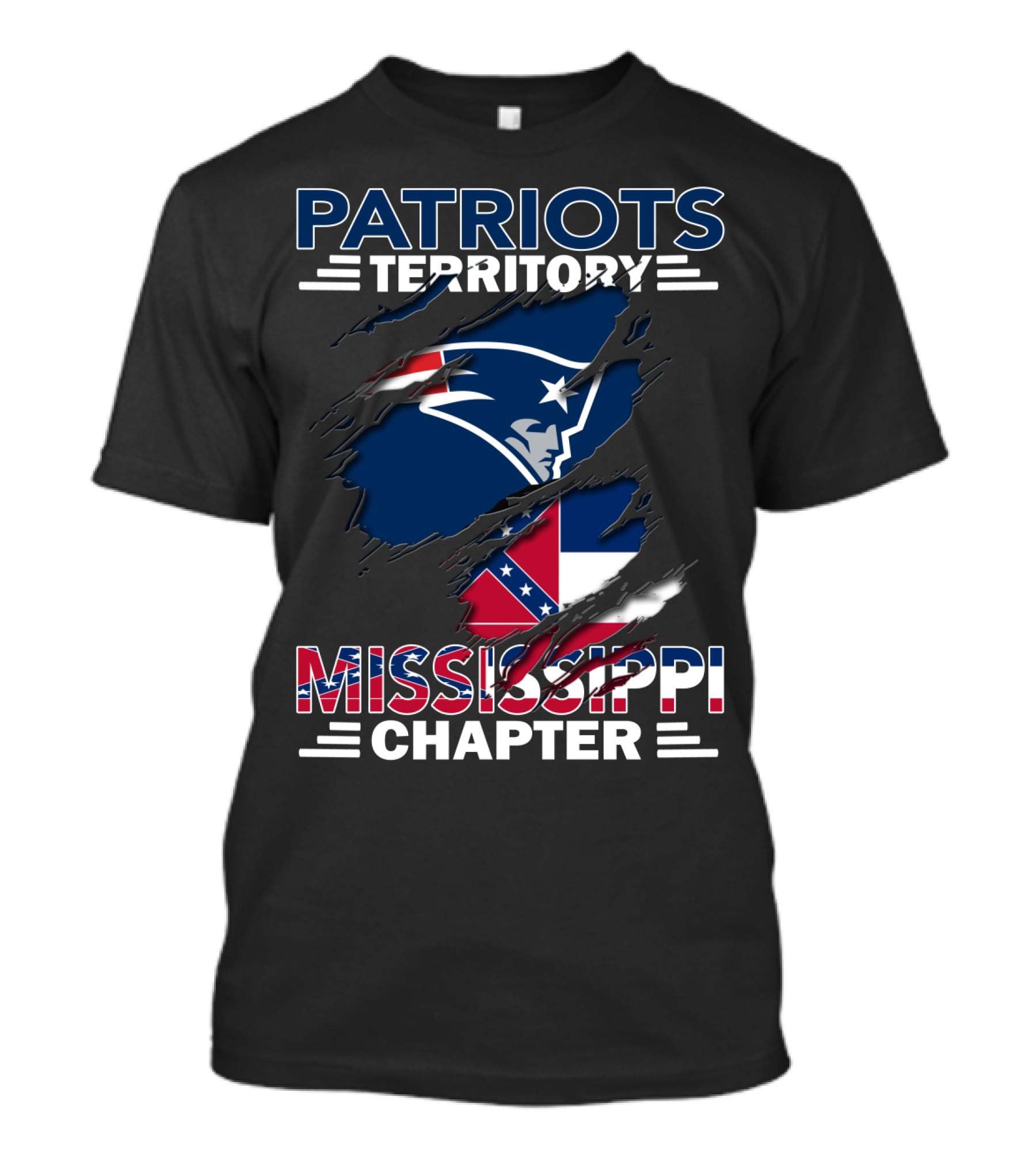 Patriots Territory Mississippi Chapter Rip Confederate Flag T-Shirt