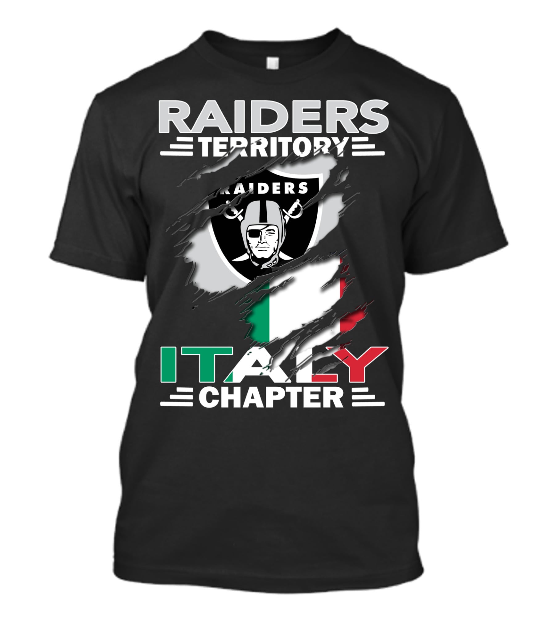 Raiders Territory Italy Chapter Flag Emblem T-Shirt