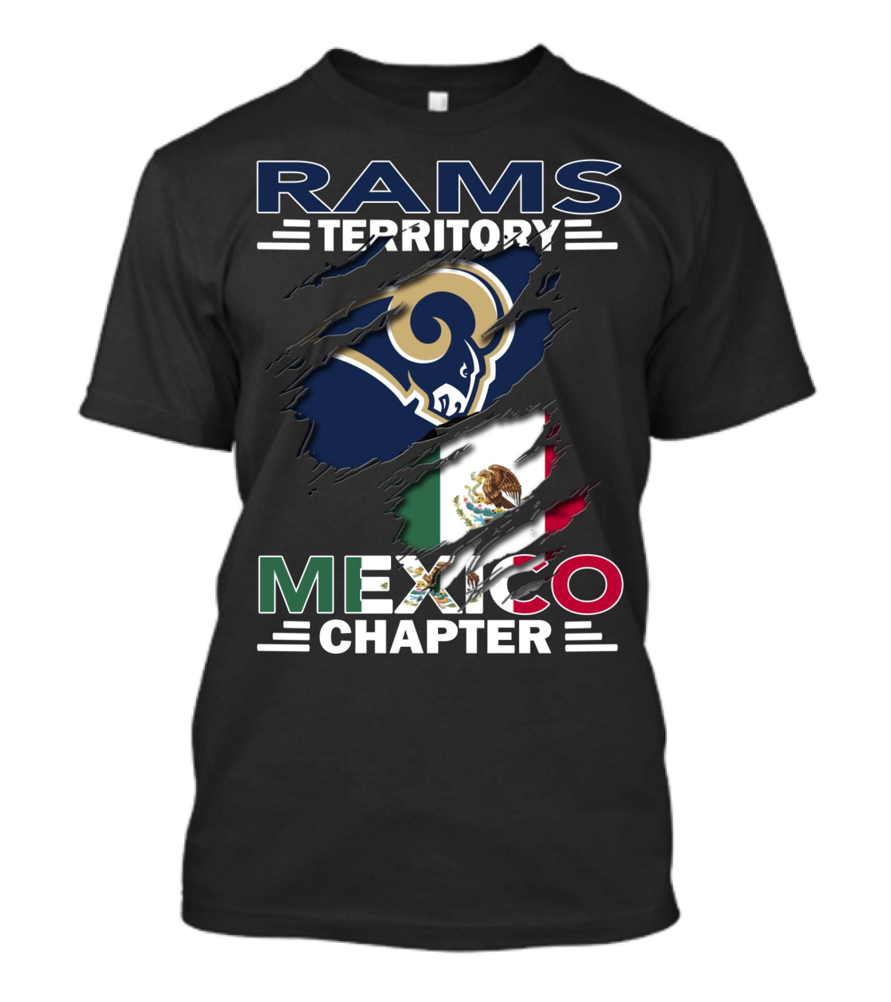 Rams Territory Mexico Chapter Flag With Rams Logo Combination T-Shirt