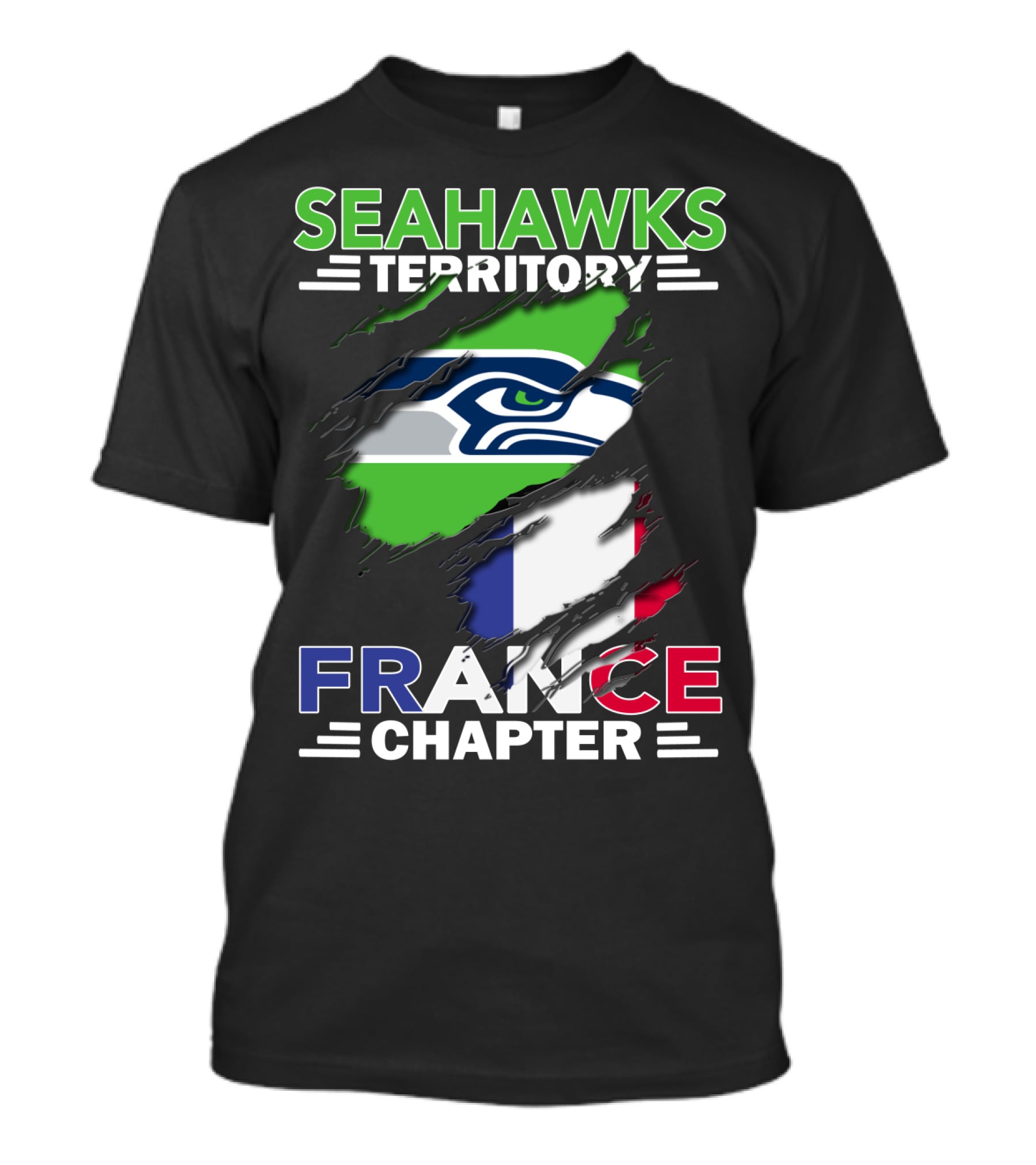 Seahawks Territory France Chapter Flag T-Shirt