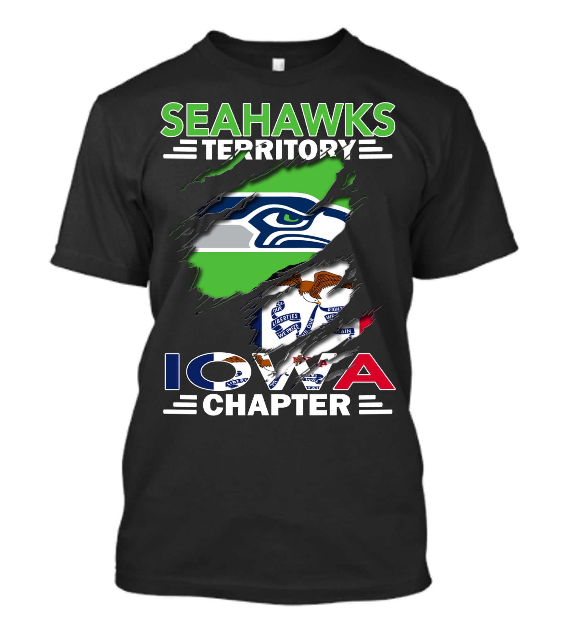 Seahawks Territory Iowa Chapter Flag T-Shirt