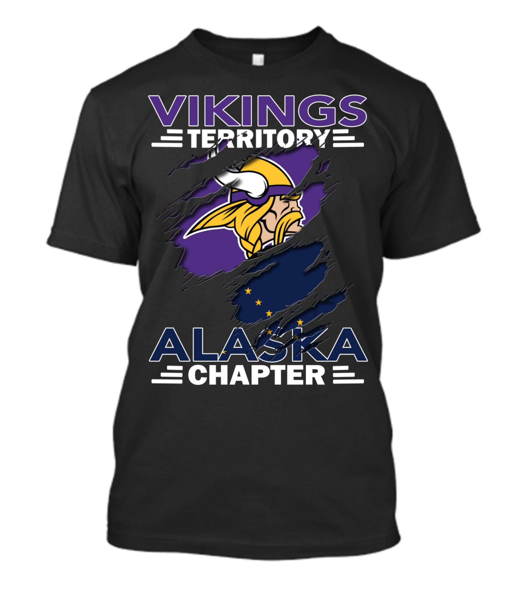 Minnesota Vikings Fan Club Alaska Chapter Flag T-Shirt