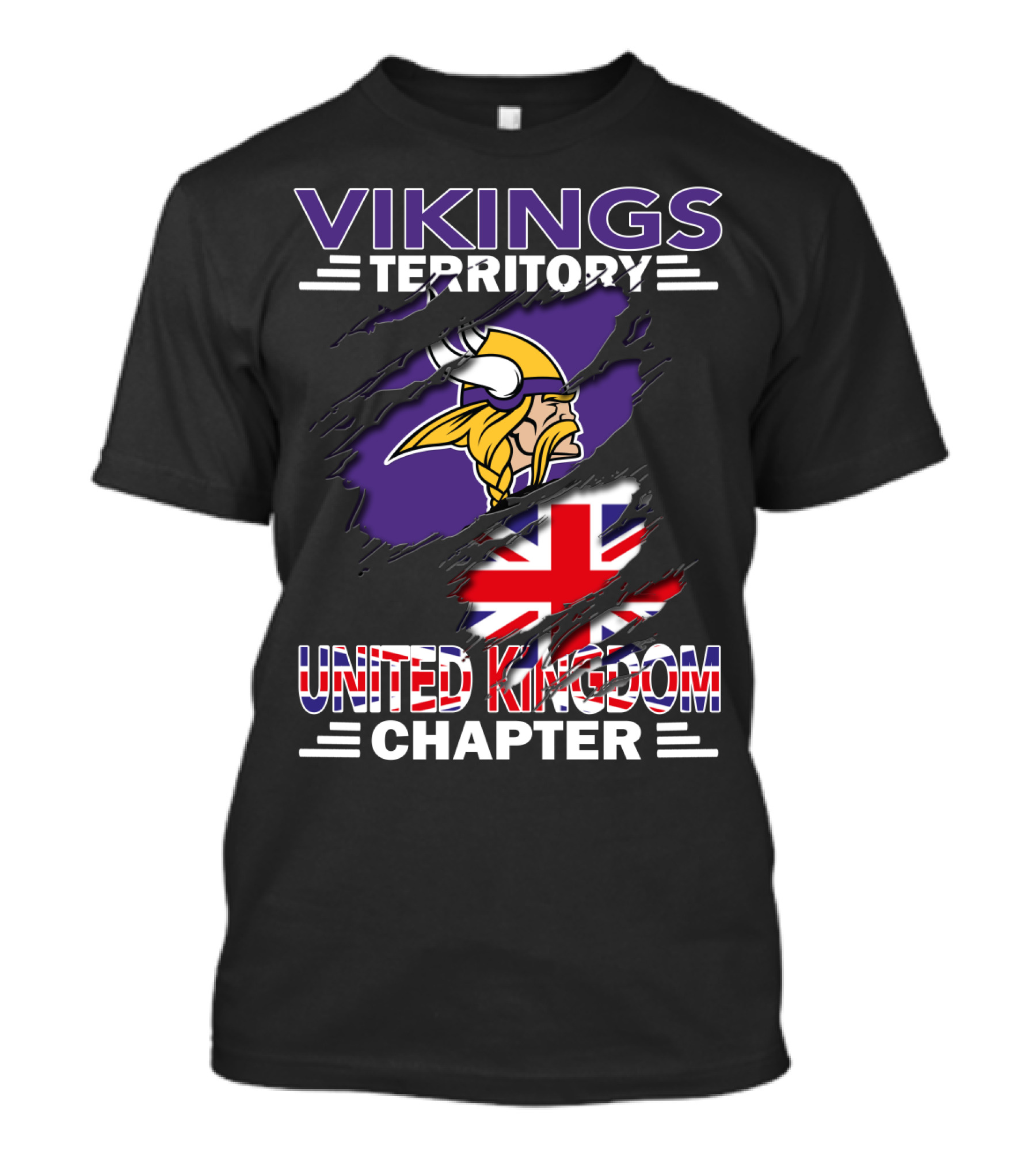 Vikings Territory United Kingdom Chapter Union Jack T-Shirt
