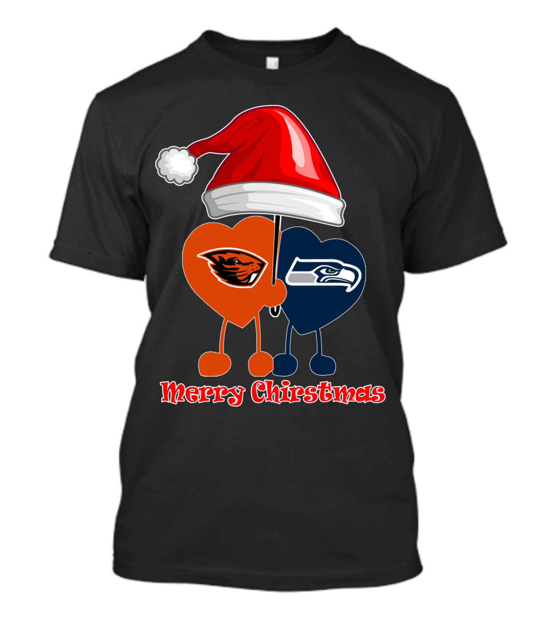 Merry Christmas Seattle Seahawks Oregon State T-Shirt