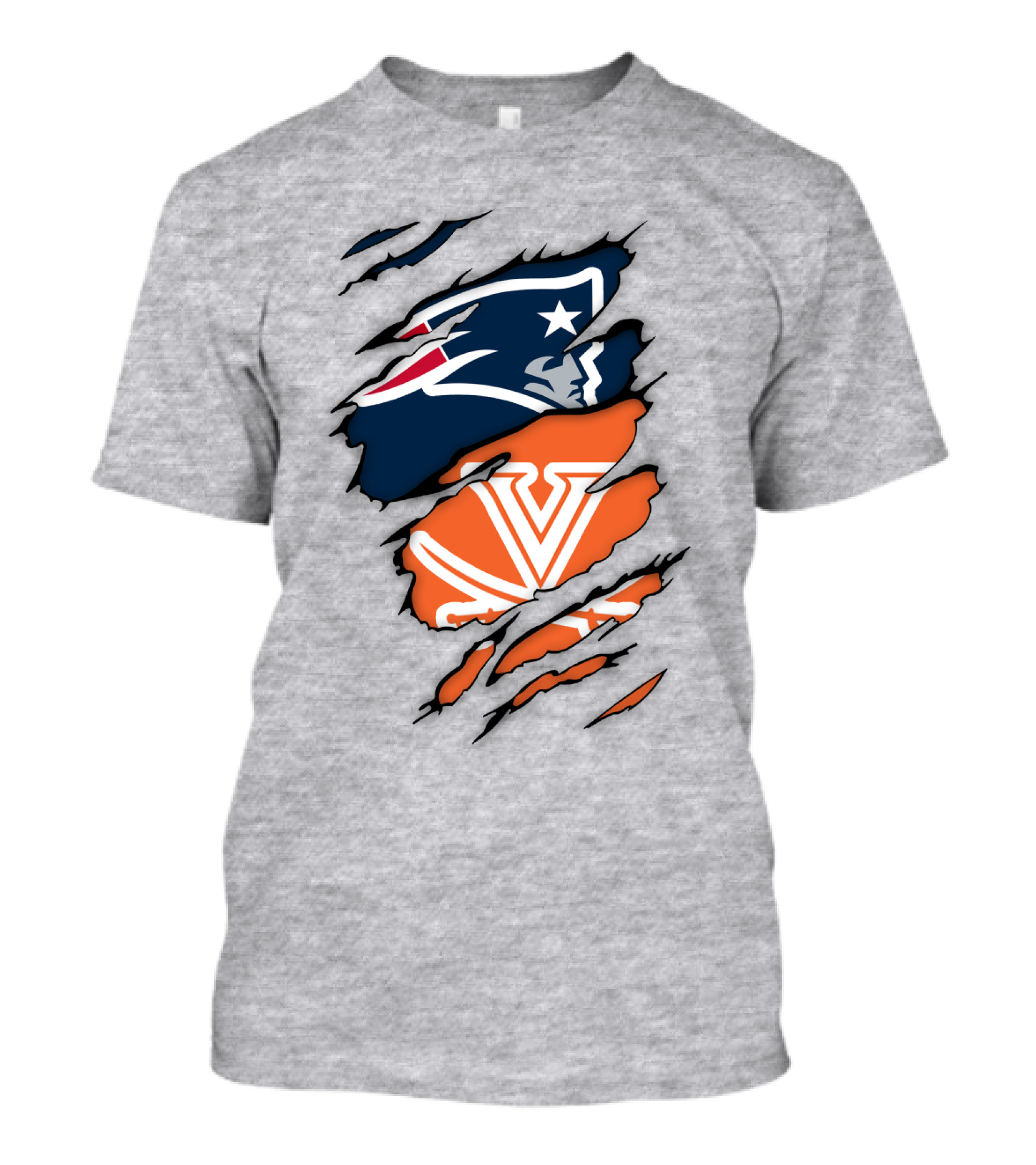 New England Patriots Virginia Cavaliers Dual Logo Fan T-Shirt