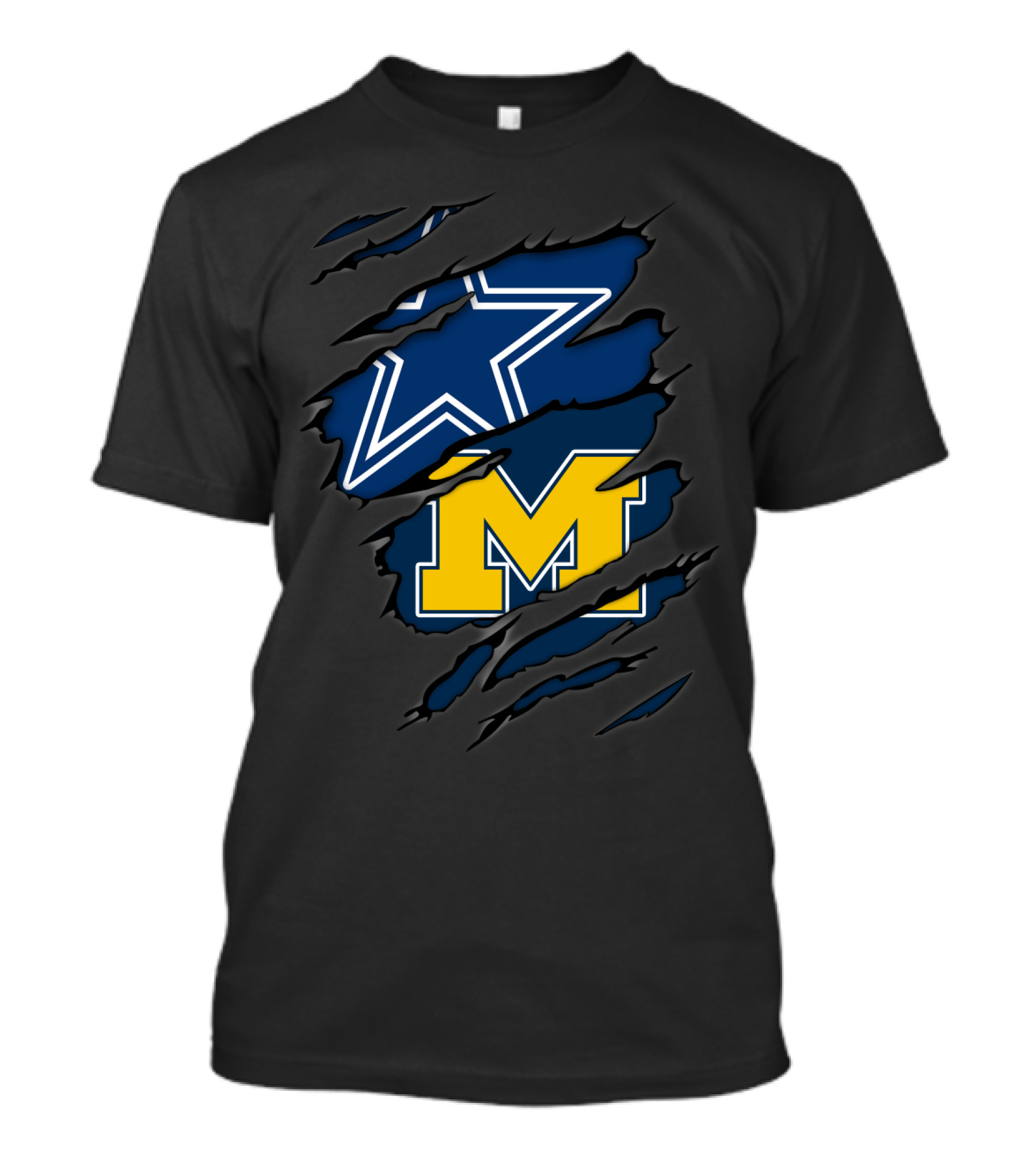 Cowboys Star Meets Michigan Wolverines Block M T-Shirt