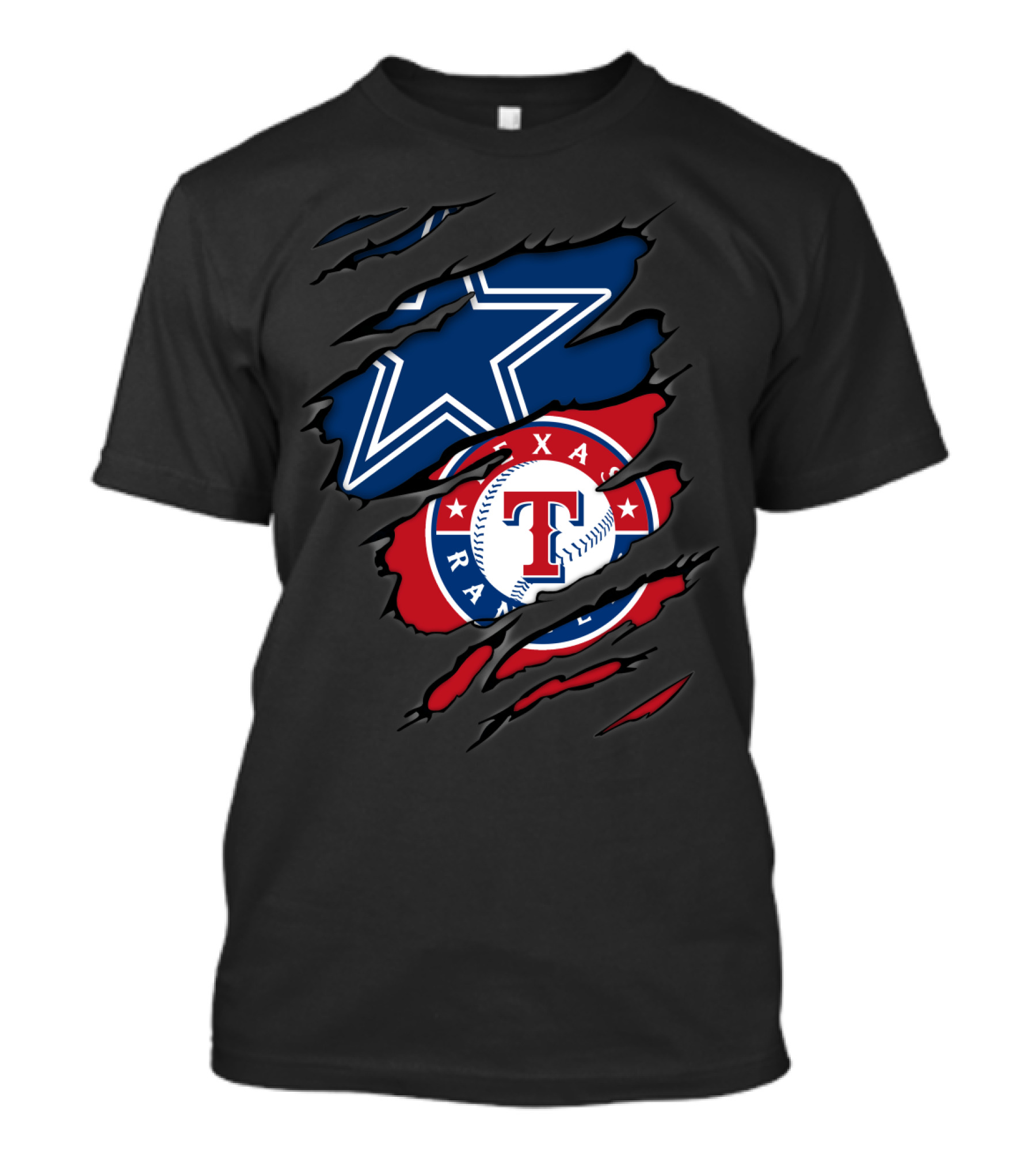 Dallas Cowboys And Texas Rangers Logos Fusion T-Shirt