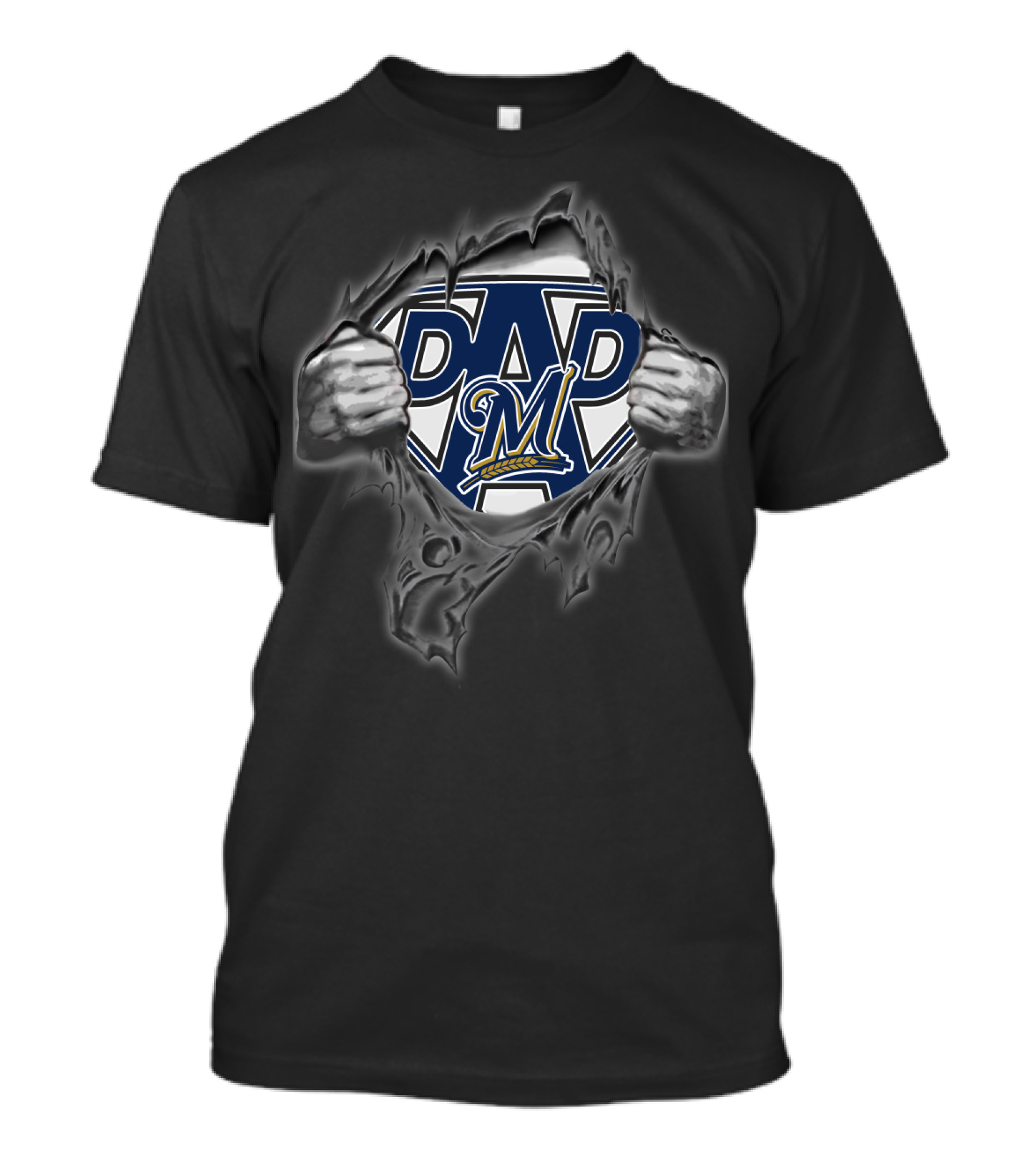 Milwaukee Brewers Super Dad Hero T-Shirt
