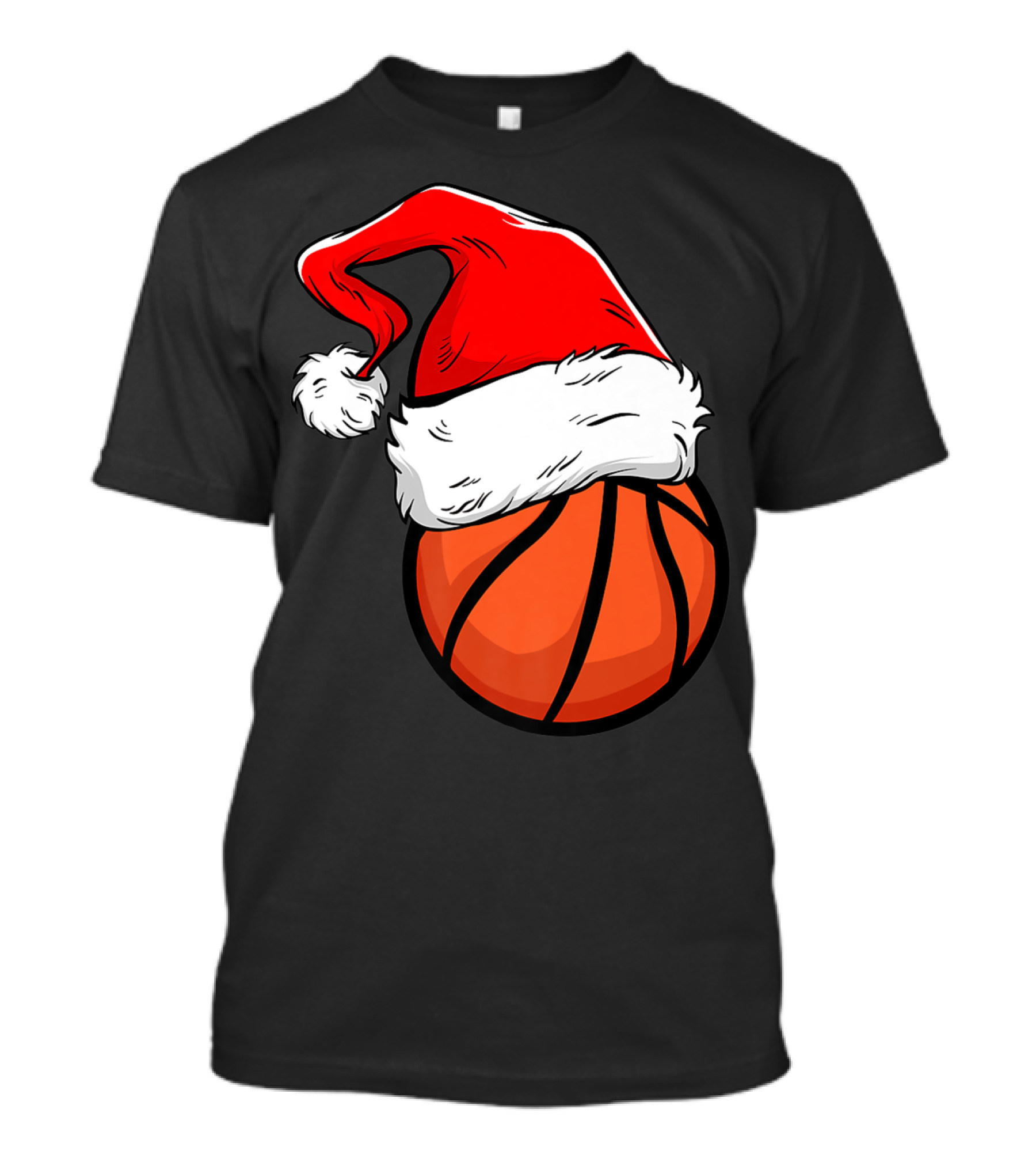 Funny Basketball Coach Player Santa Hat T-Shirt
