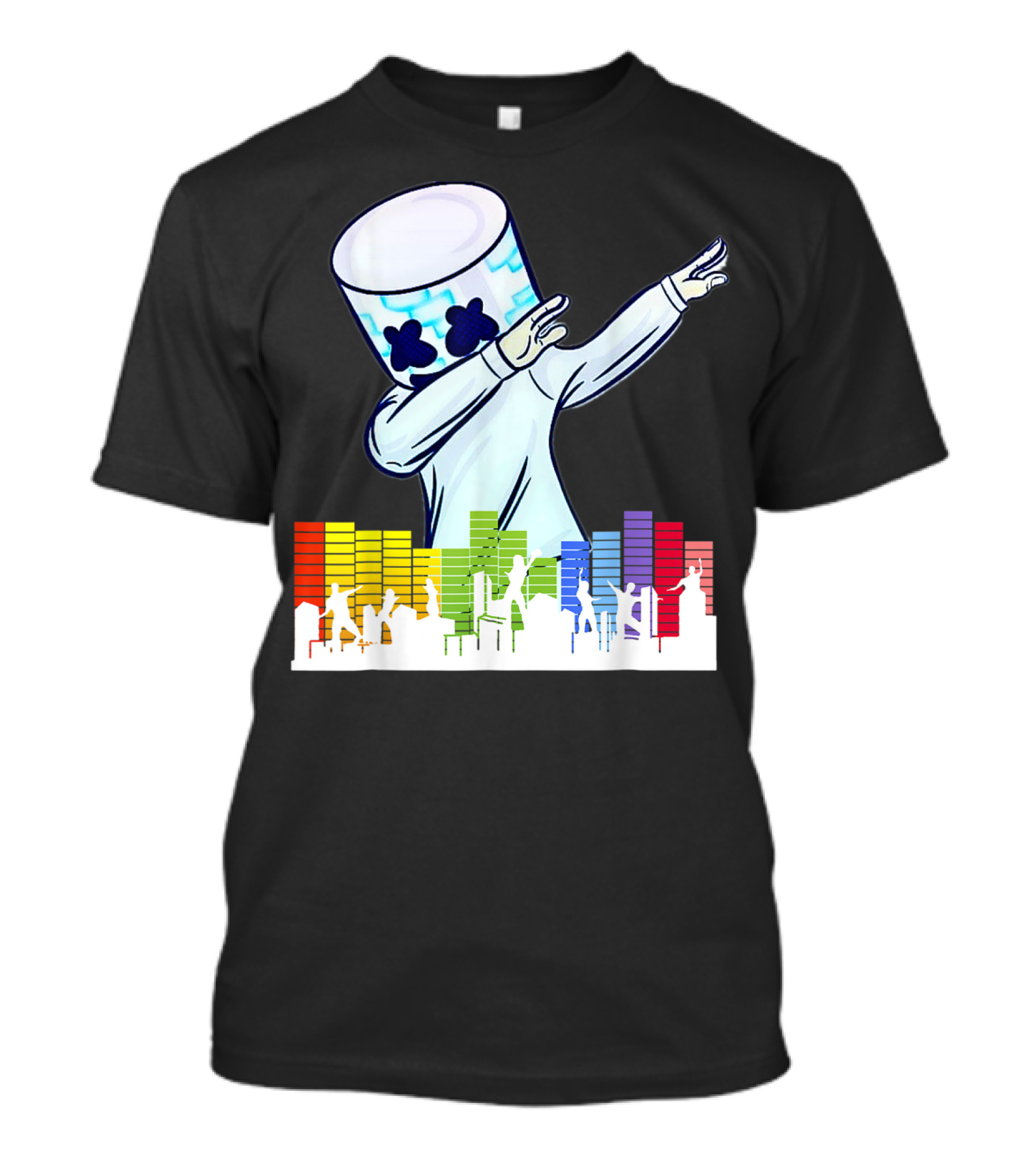 All I Want For Christmas Is Marshmallow Dabbing With Colorful Dance Equalizer T-Shirt