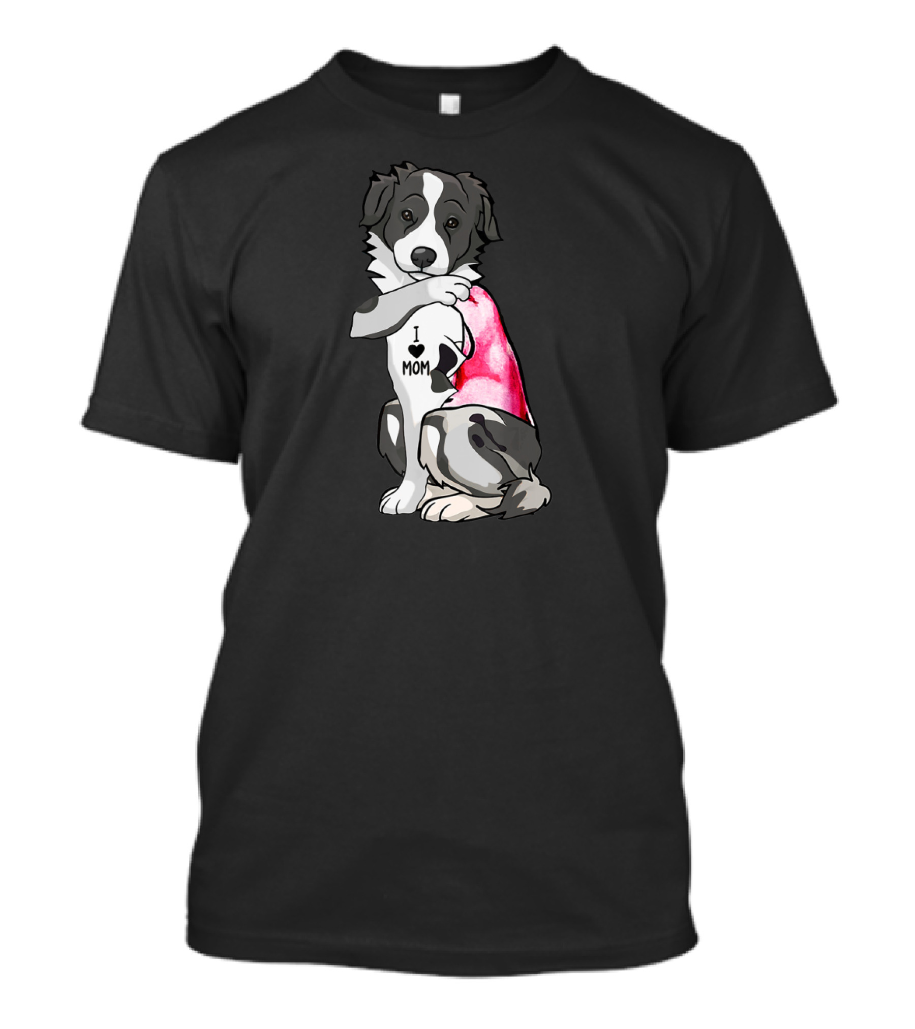 Border Collie Dog I Love Mom T-Shirt