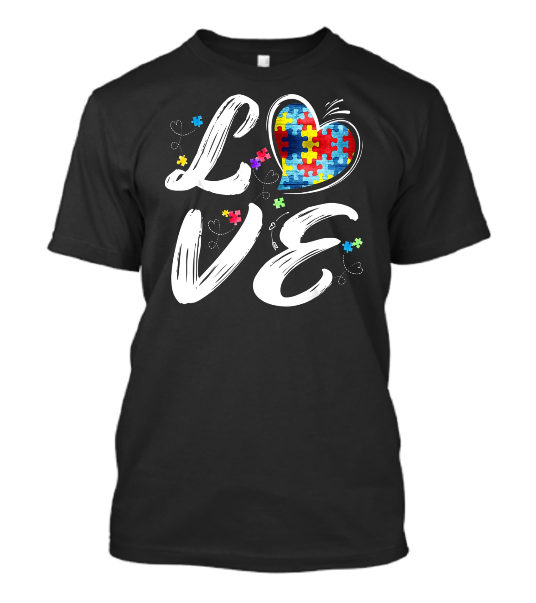 LOVE Heart Puzzle Autism Awareness T-Shirt