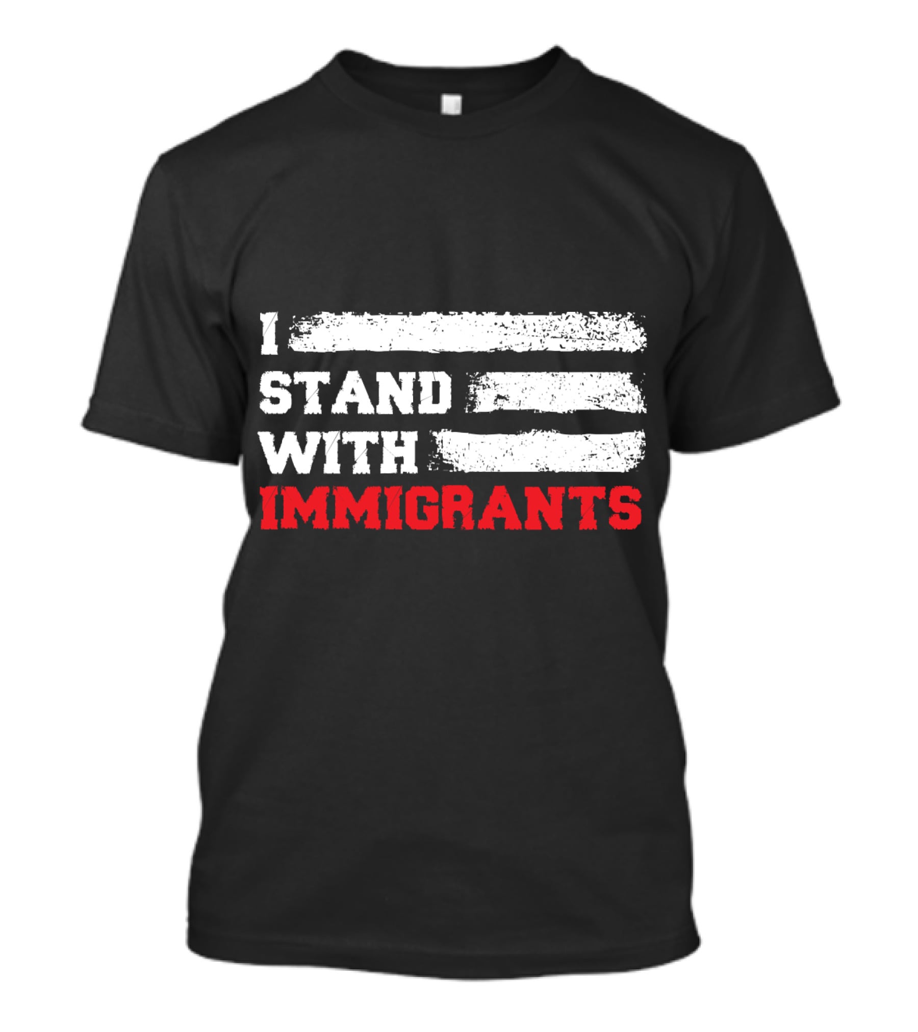 I Stand With Immigrants USA American Flag Stripes T-Shirt