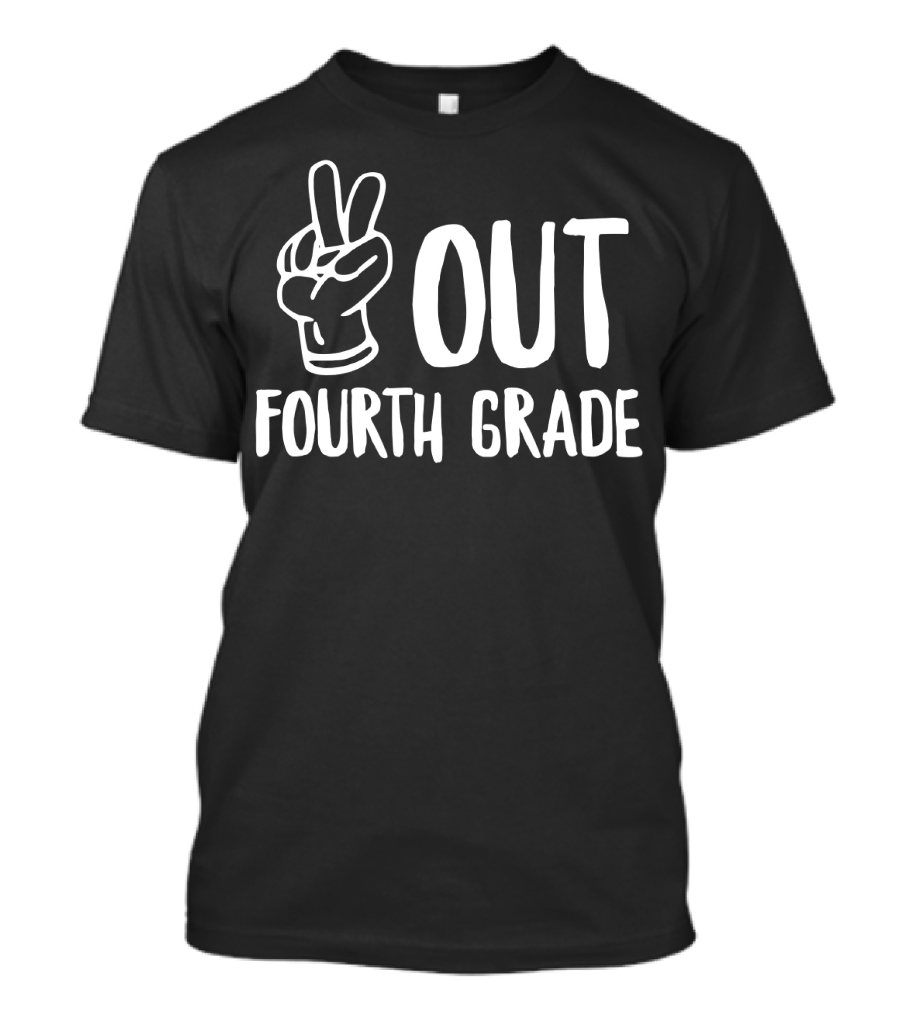 Peace Out Fourth Grade Last Day School V Sign T-Shirt