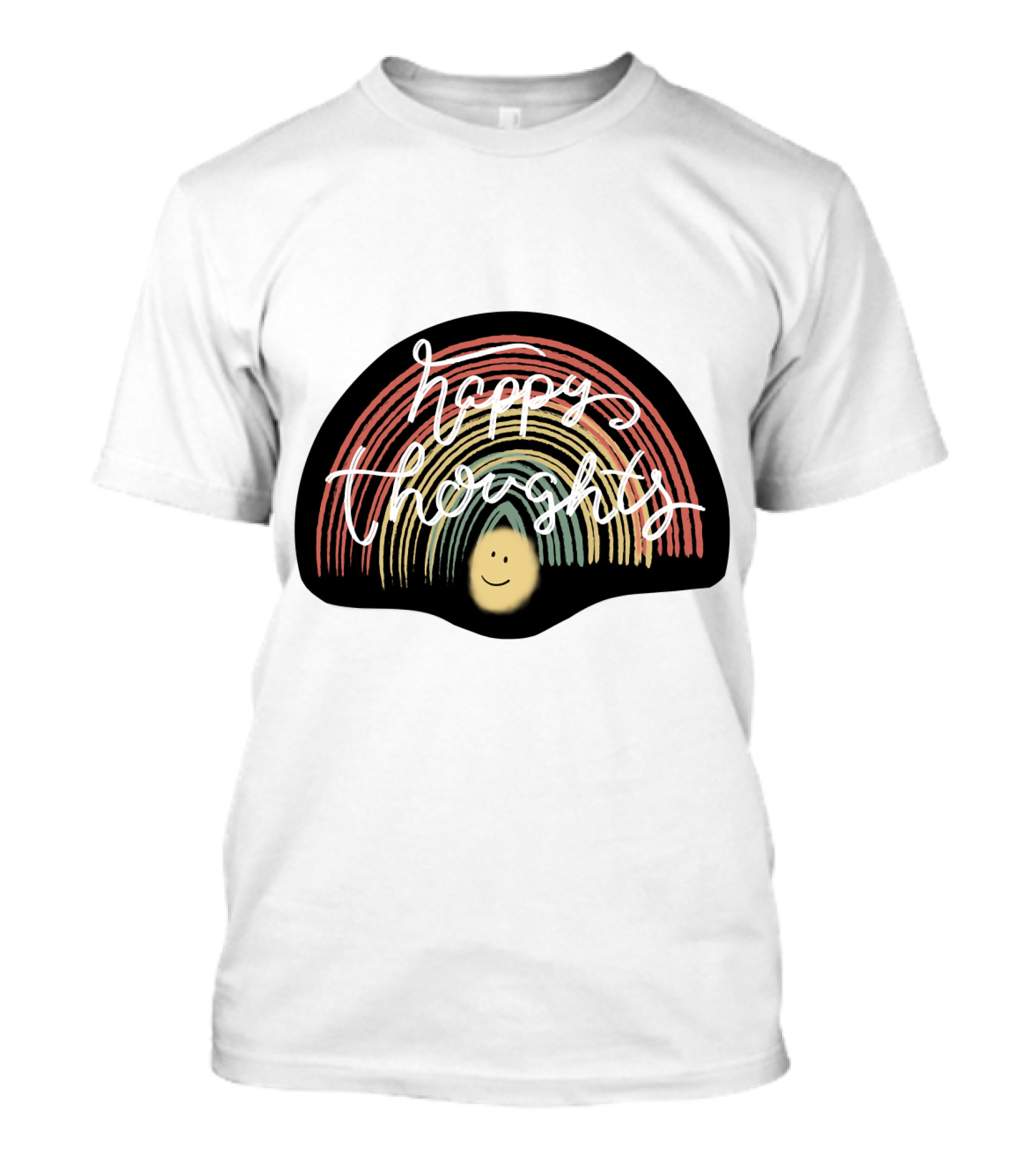 Happy Thoughts Rainbow Smiley Face T-Shirt