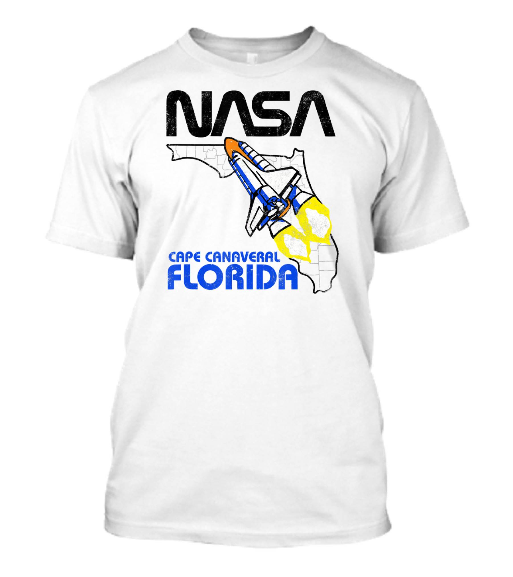NASA Space Shuttle Florida Map Cape Canaveral T-Shirt