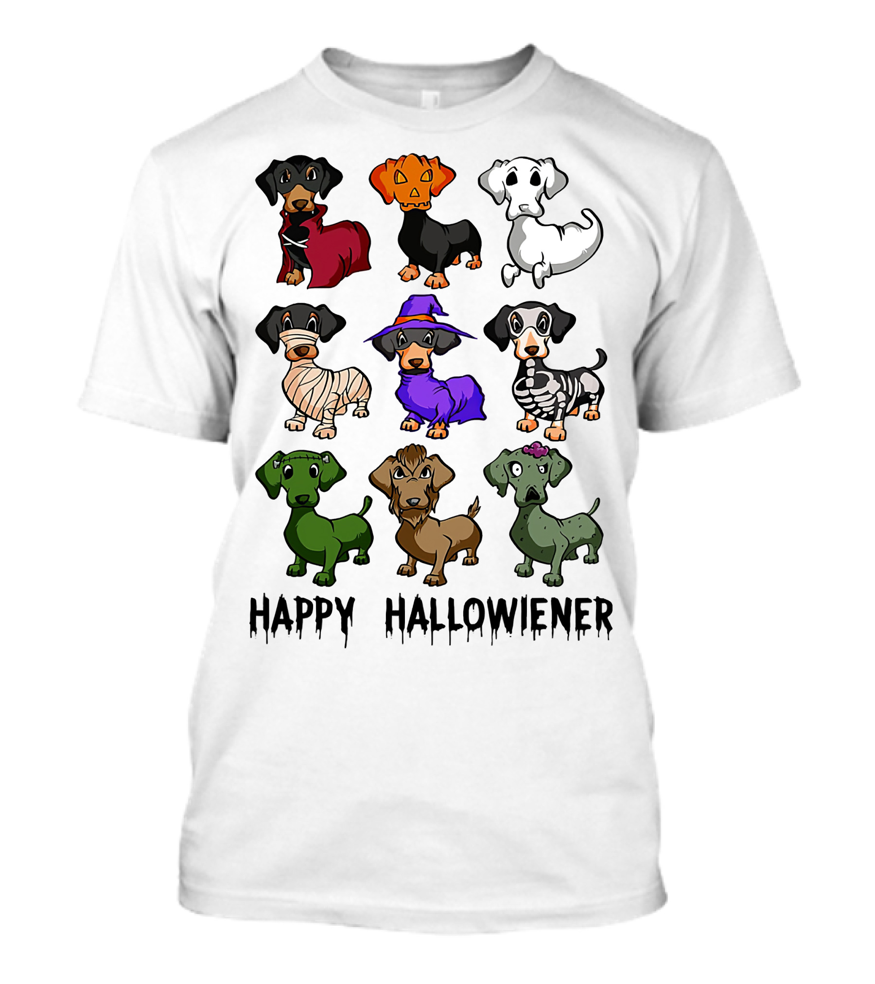 Happy Hallowiener Dachshund Costume Fun Halloween Dogs T-Shirt