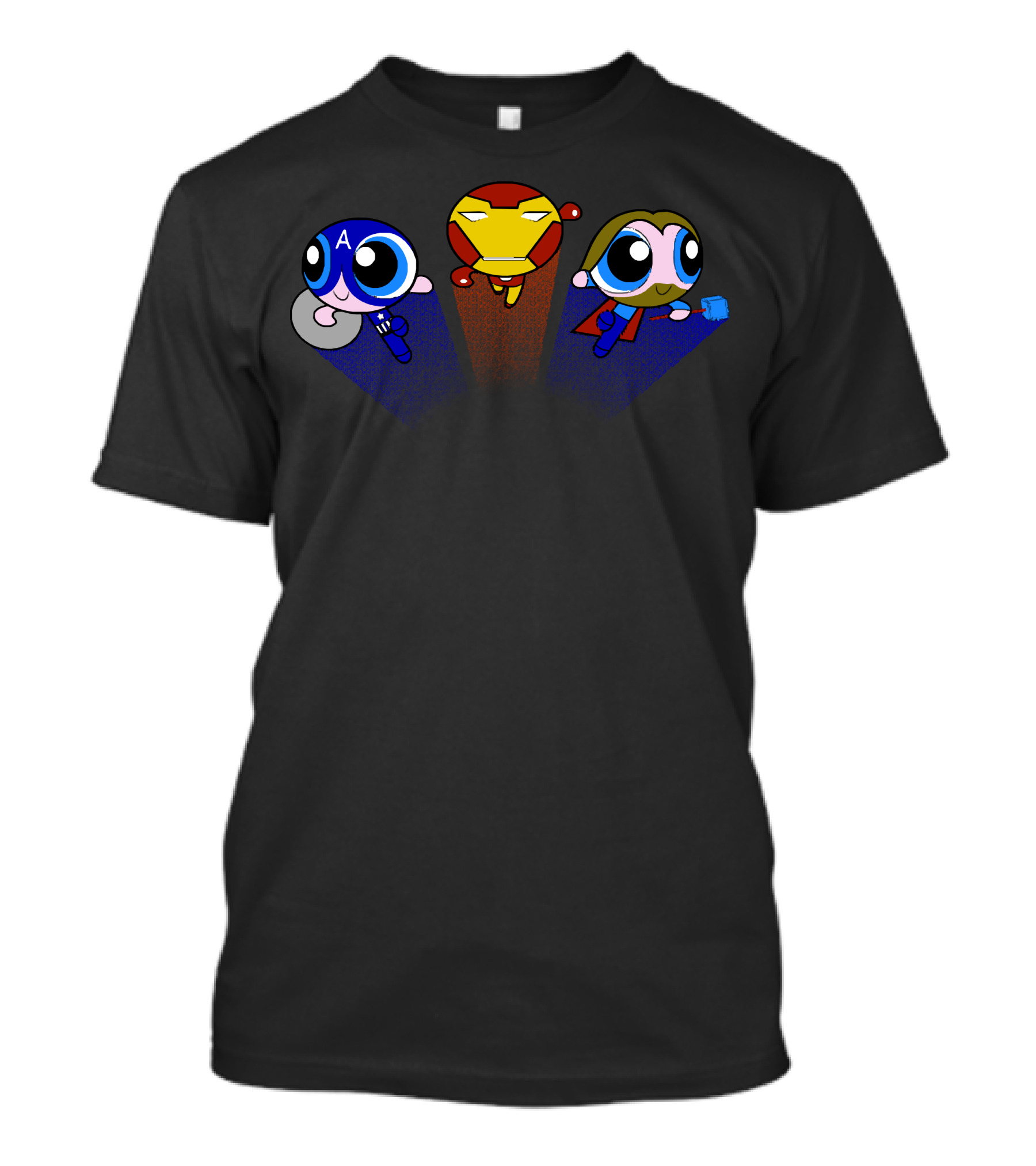 Powerpuff Girls Avengers Iron Man Captain America Thor Mashup T-Shirt