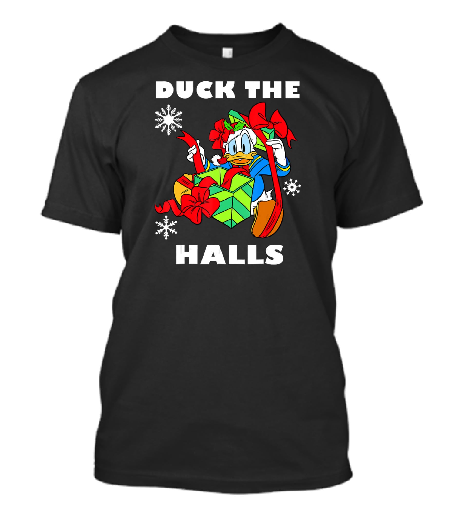 Disney Donald Duck The Halls Christmas Gift Box Holiday T-Shirt
