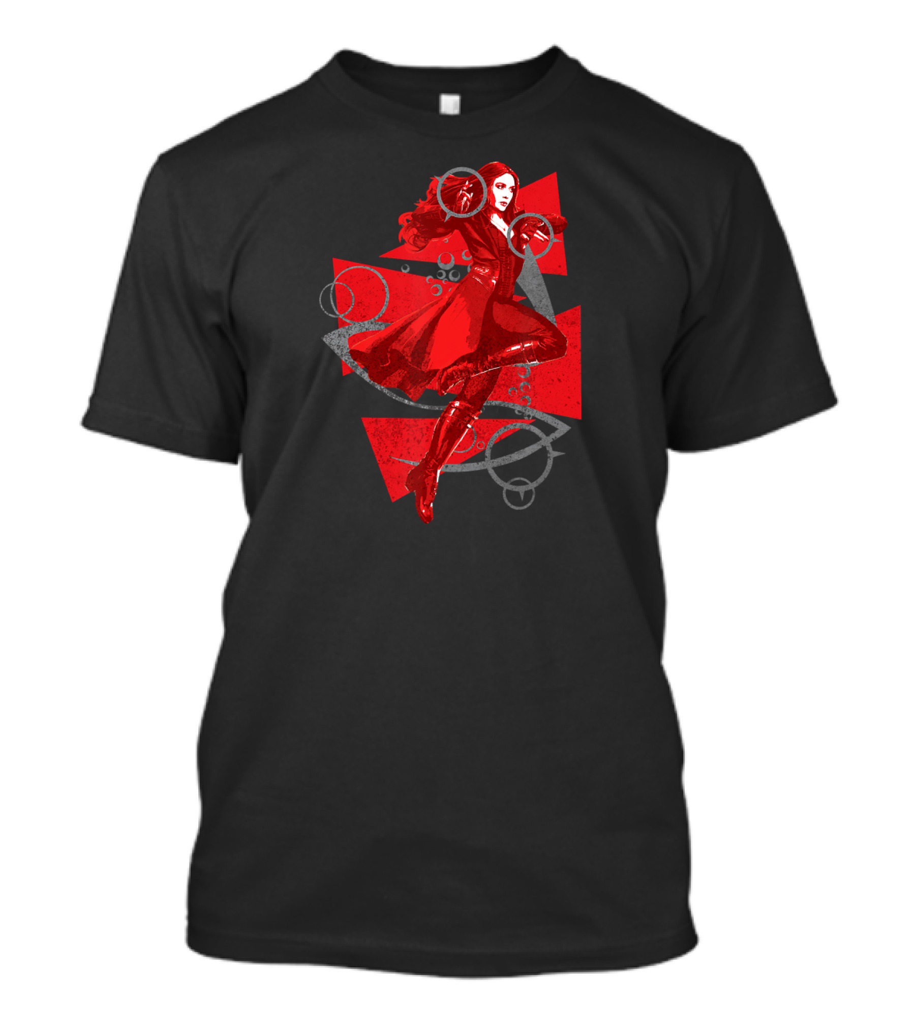 Marvel Scarlet Witch Wanda Maximoff Red Costume Action Pose T-Shirt