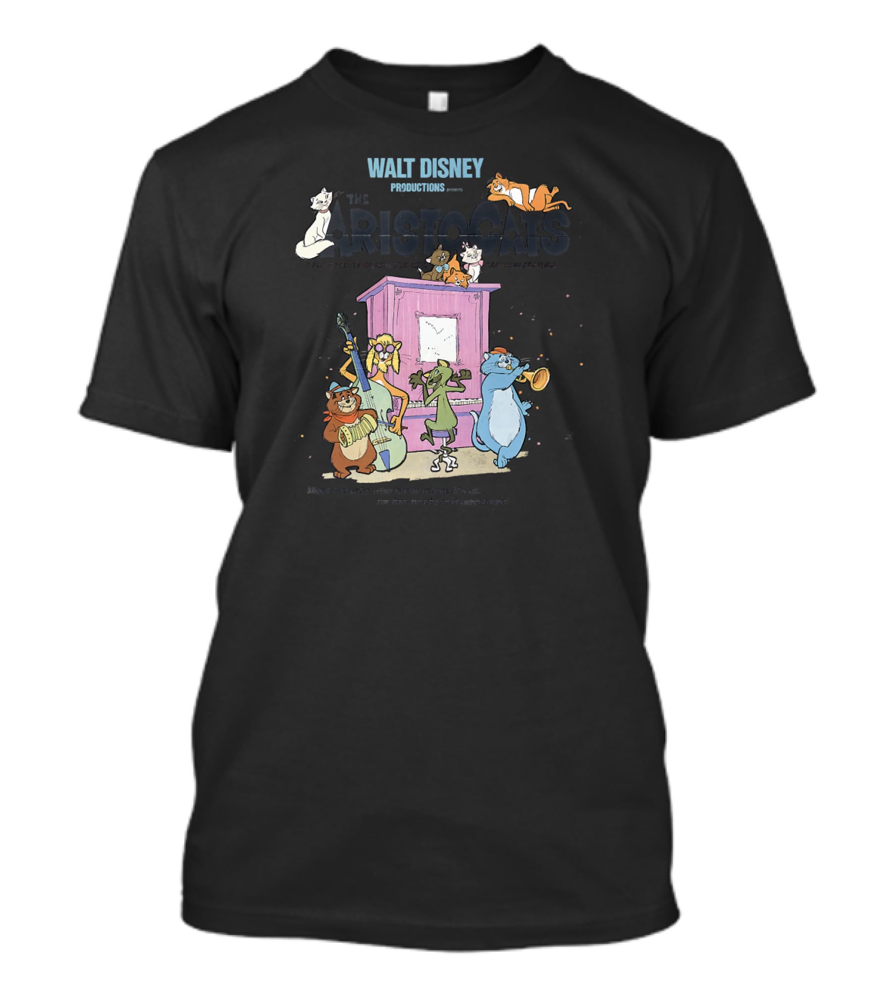 WALT DISNEY PRODUCTIONS Presents The Aristocats Cats Playing Music Together With Friends T-Shirt
