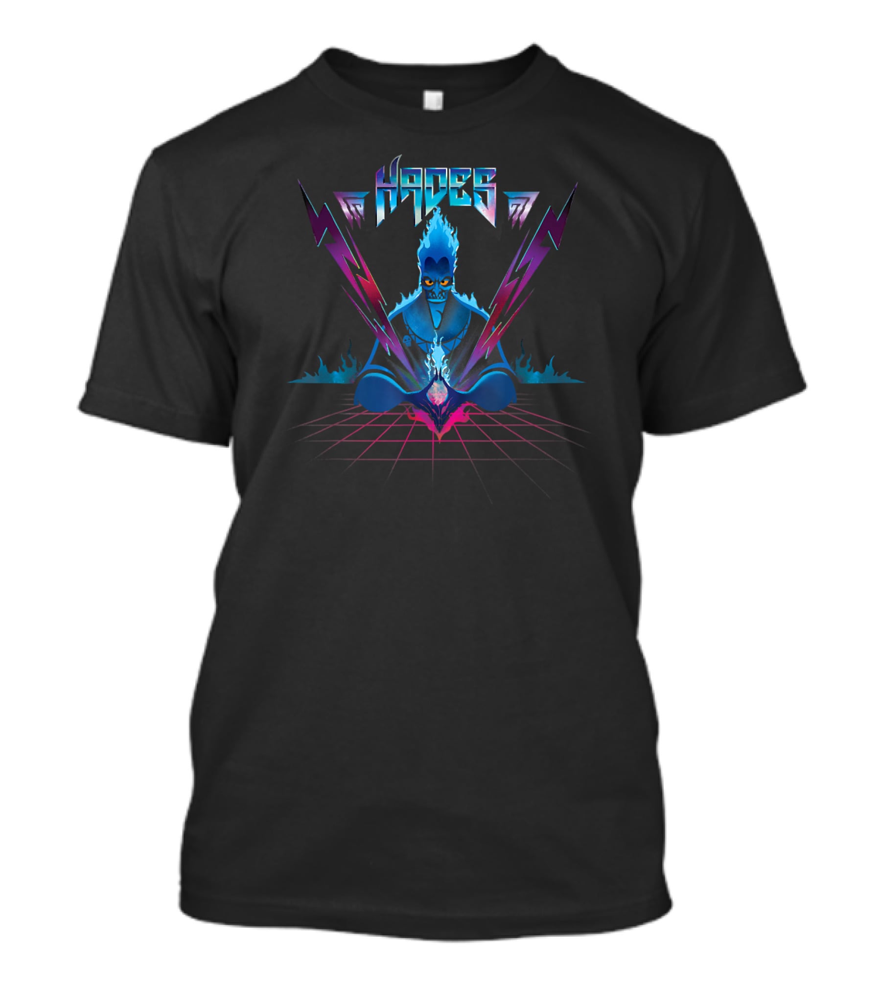 Disney Villains Hades 90s Rock Band Style Lightning Flames T-Shirt