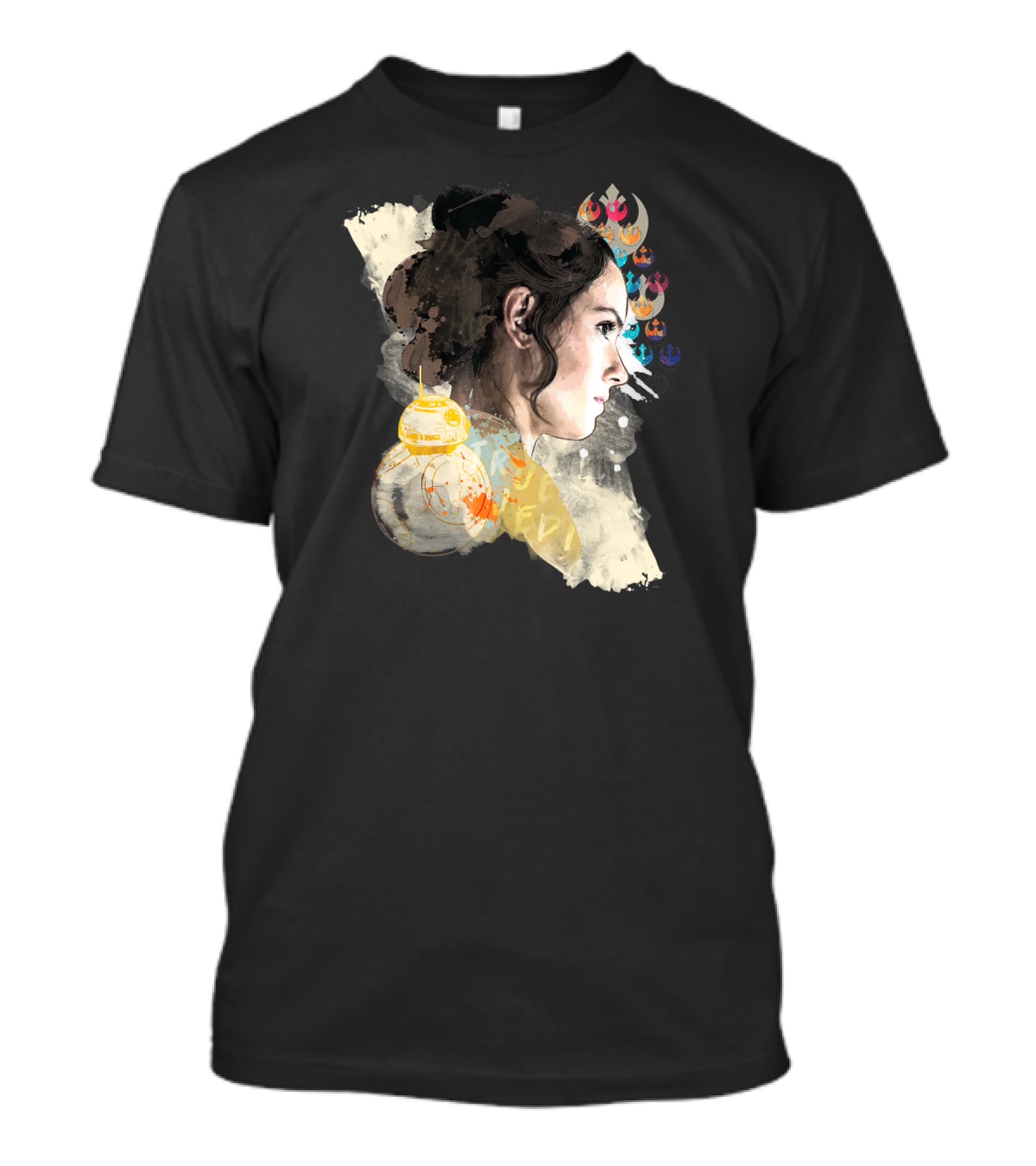 Star Wars The Rise Of Skywalker Rey BB-8 Rebel Alliance Collage T-Shirt