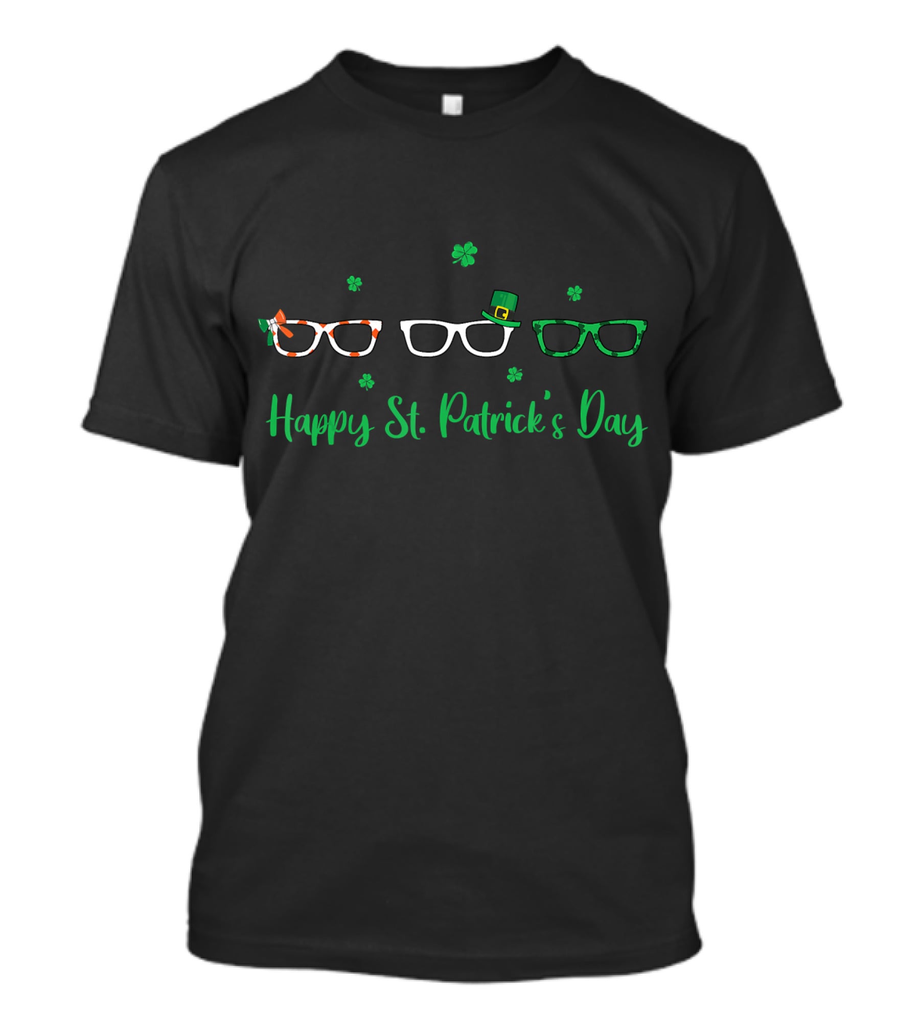 Happy St Patrick's Day Optometrist Glasses Shamrock Hat T-Shirt
