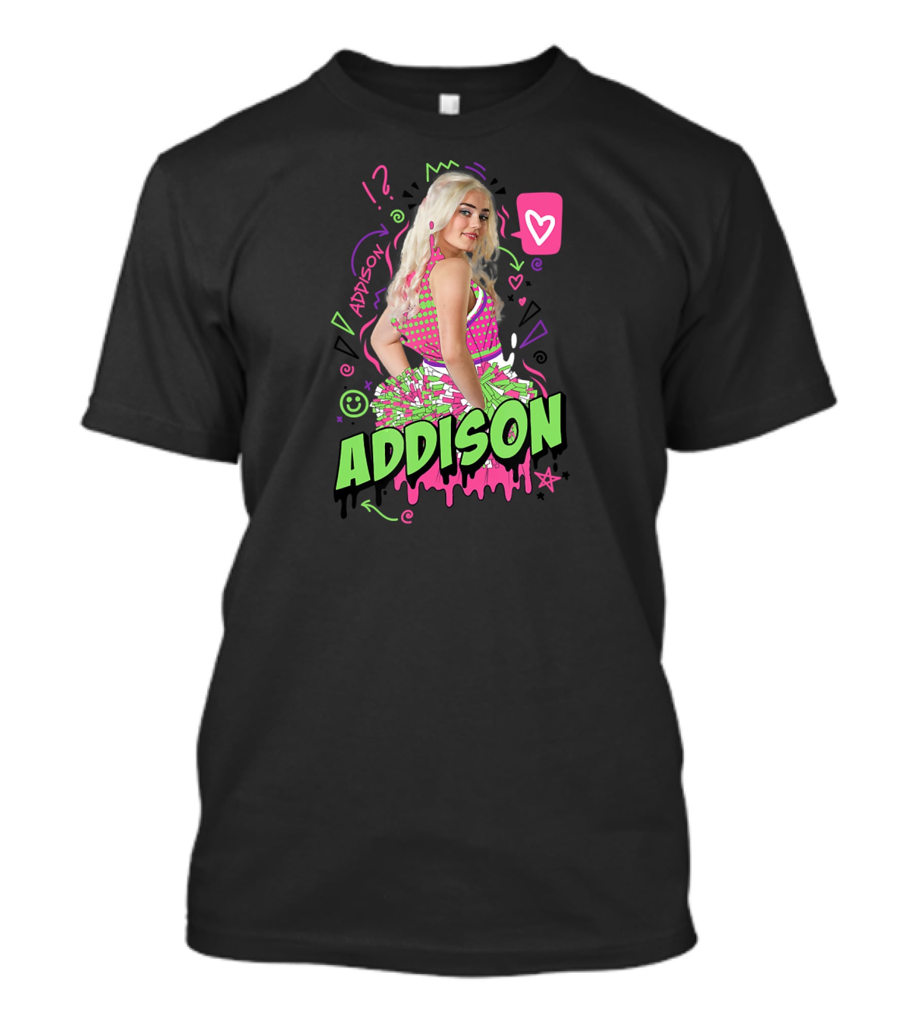 Disney Zombies 2 Addison Cheer Heart And Doodles T-Shirt