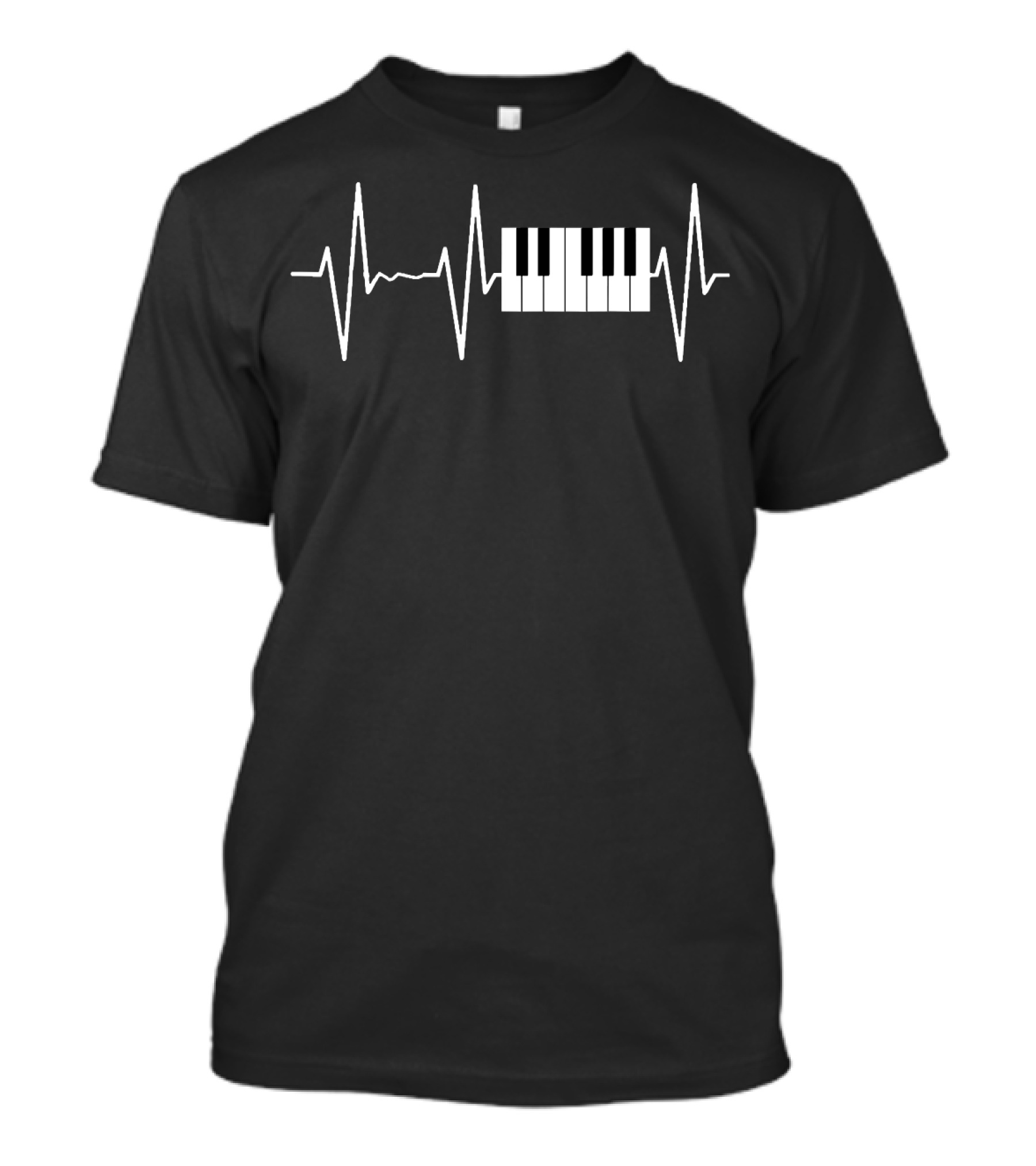 Piano Keyboard Heartbeat Vintage Music T-Shirt