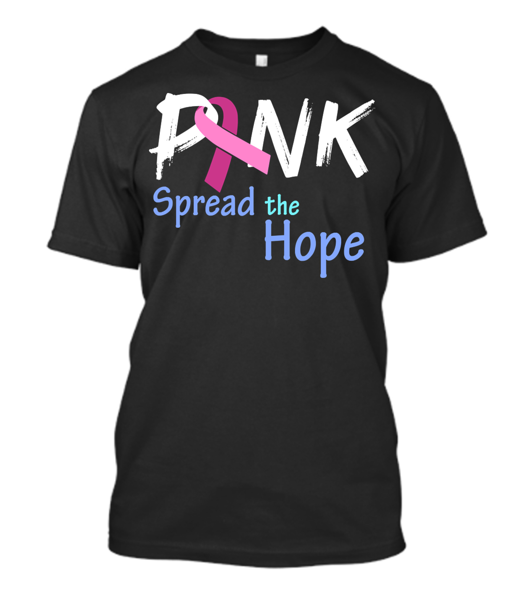 Pink Ribbon Spread The Hope Breast Cancer Awareness Support T-Shirt