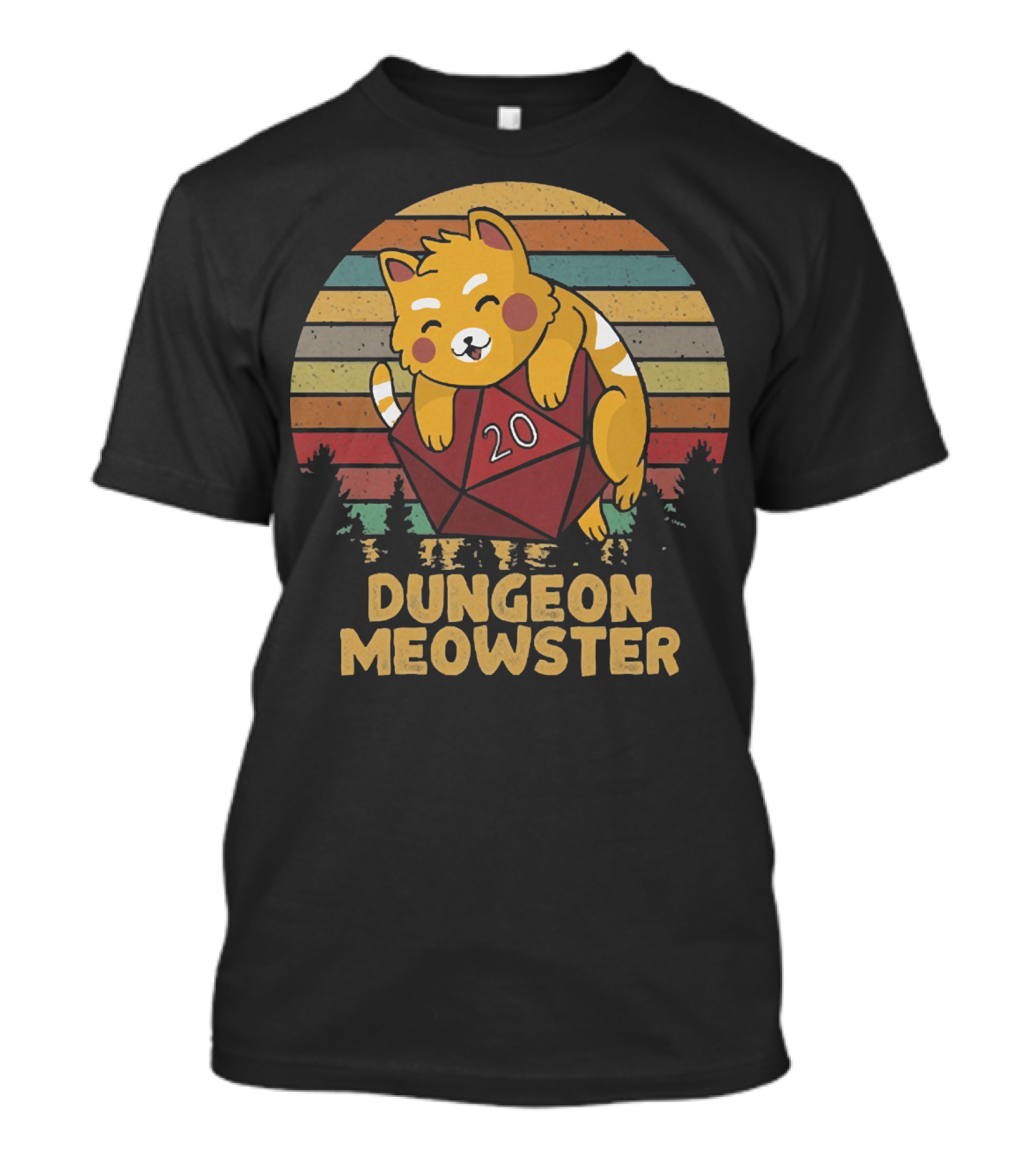 Dungeon Meowster Cat With D20 Dice T-Shirt