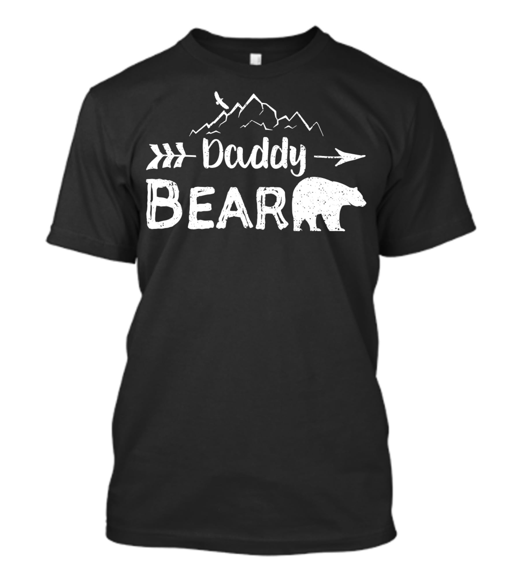 Daddy Bear Family Camping Matching Design With Mountains And Arrow T-Shirt