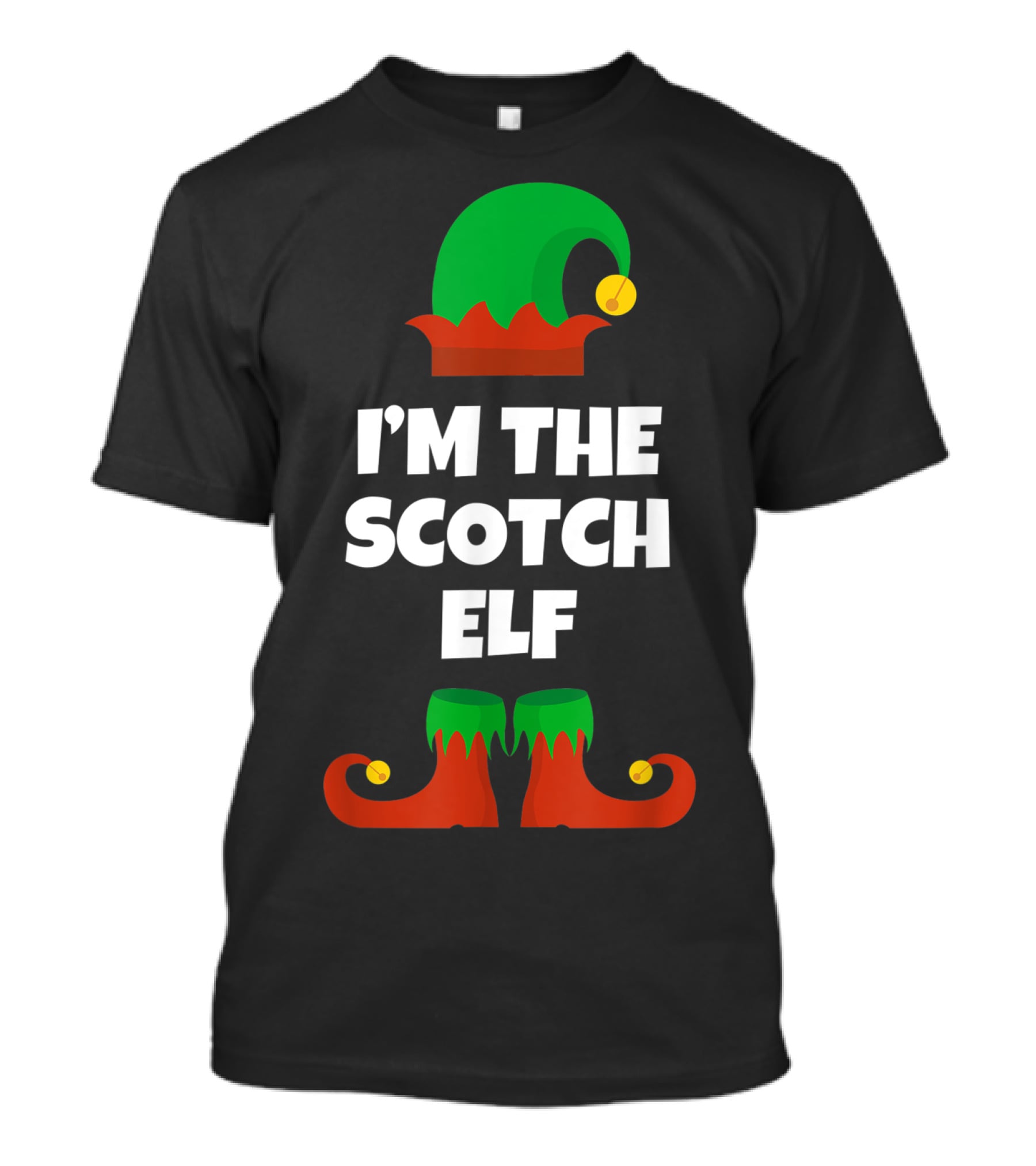 I'm The Scotch Elf Christmas Hat And Shoes T-Shirt