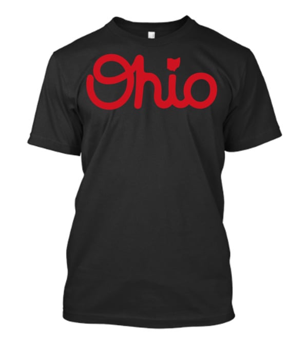 Ohio Script Ohioan State Pride With Iconic Red Text And Outline T-Shirt