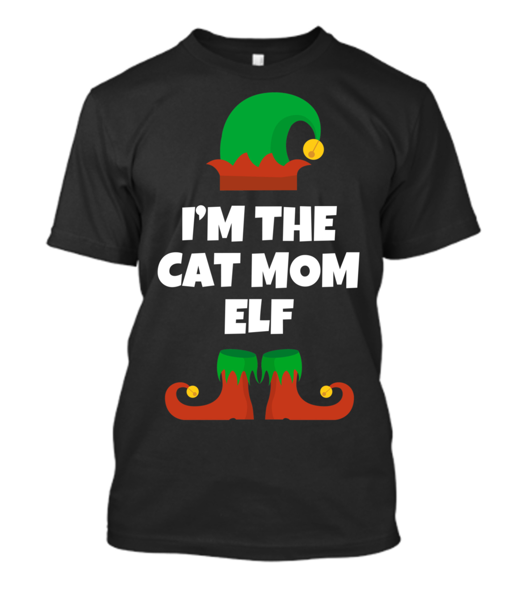 I'm The Cat Mom Elf Holiday T-Shirt