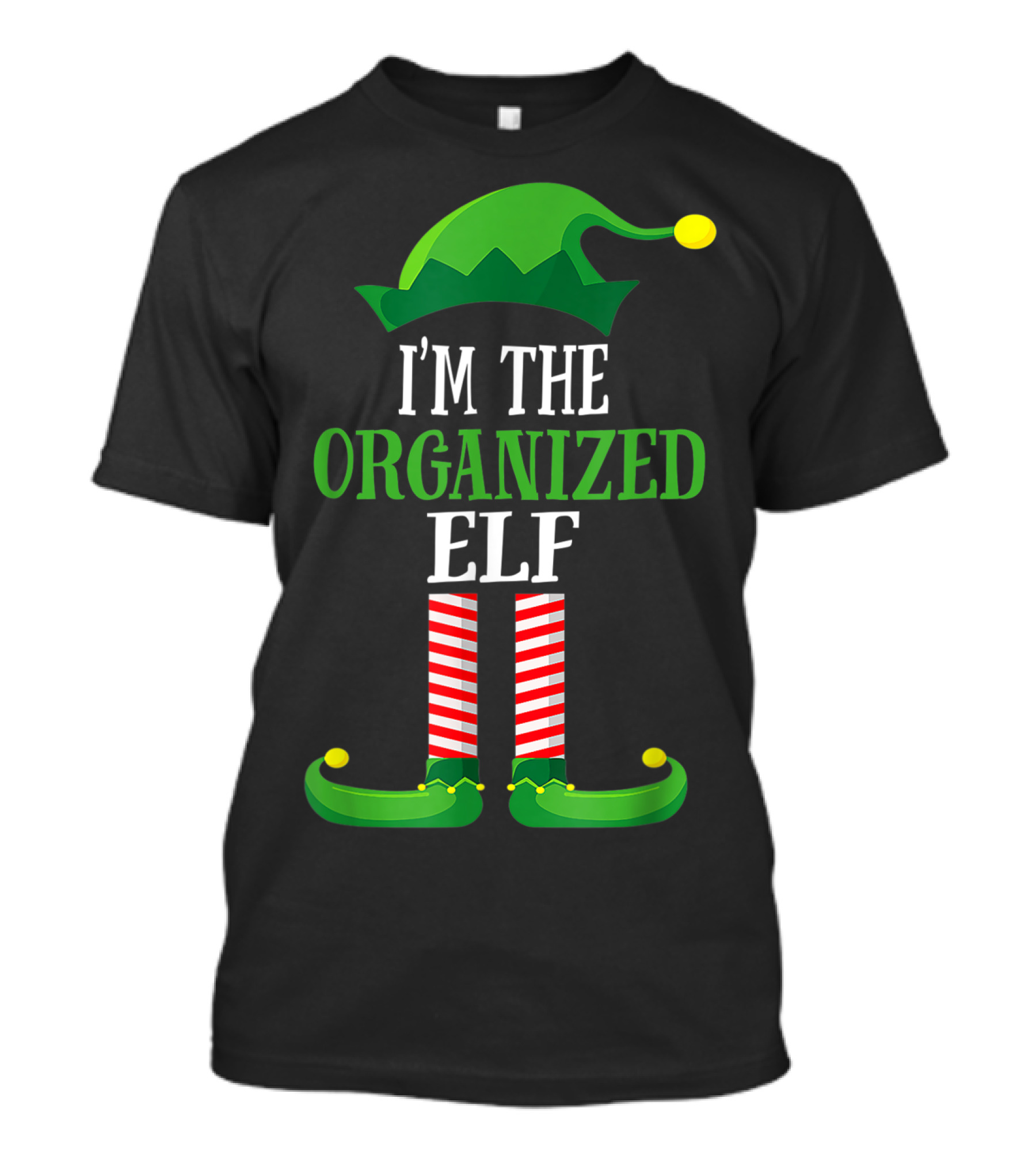 I'm The Organized Elf Festive Hat And Striped Socks Family Group T-Shirt