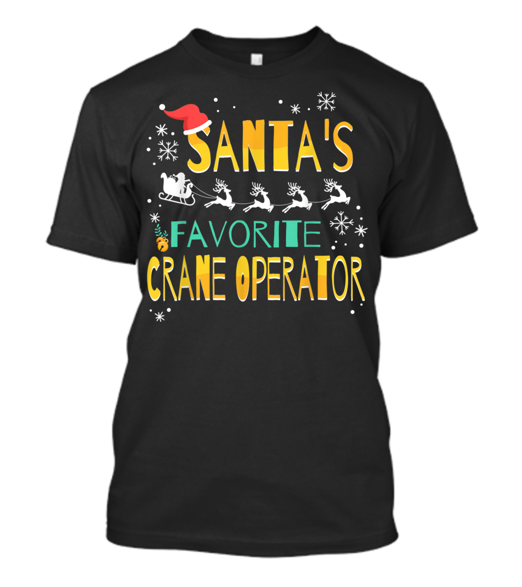 Santa's Favorite Crane Operator Christmas Claus T-Shirt