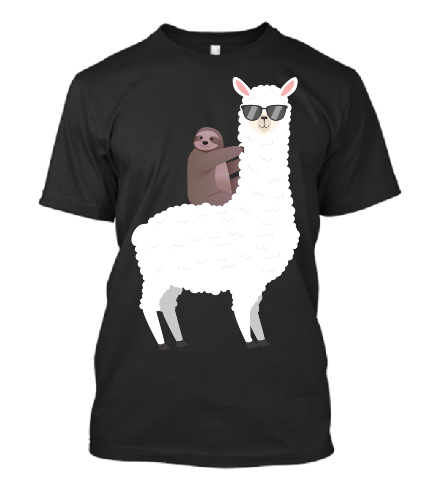 Sloth Life Riding Llama Cool Sunglasses Duo T-Shirt